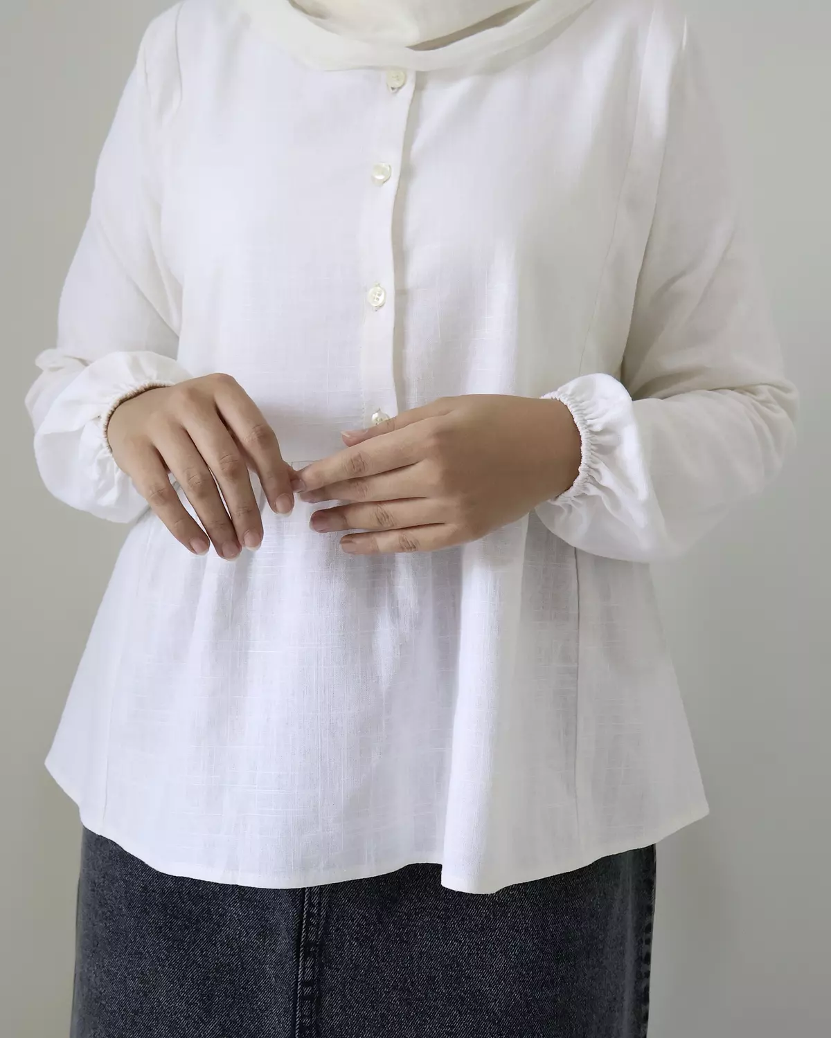 OFF WHITE LINEN BLOUSE 2