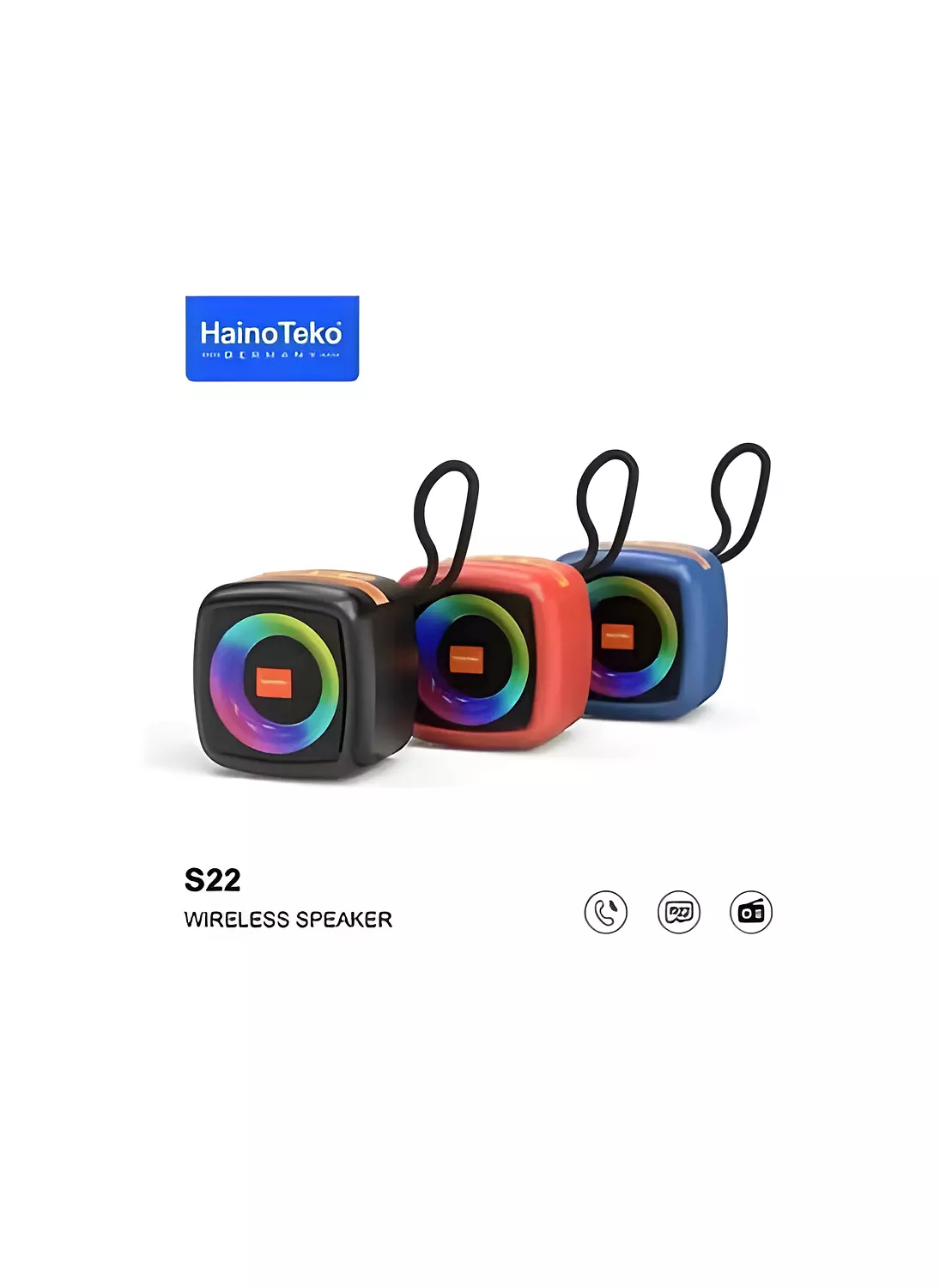 Haino Teko S22 - Wireless Bluetooth Speaker, Stunning RGB Lights, Water & Dust Resistant, Long Battery Life 2