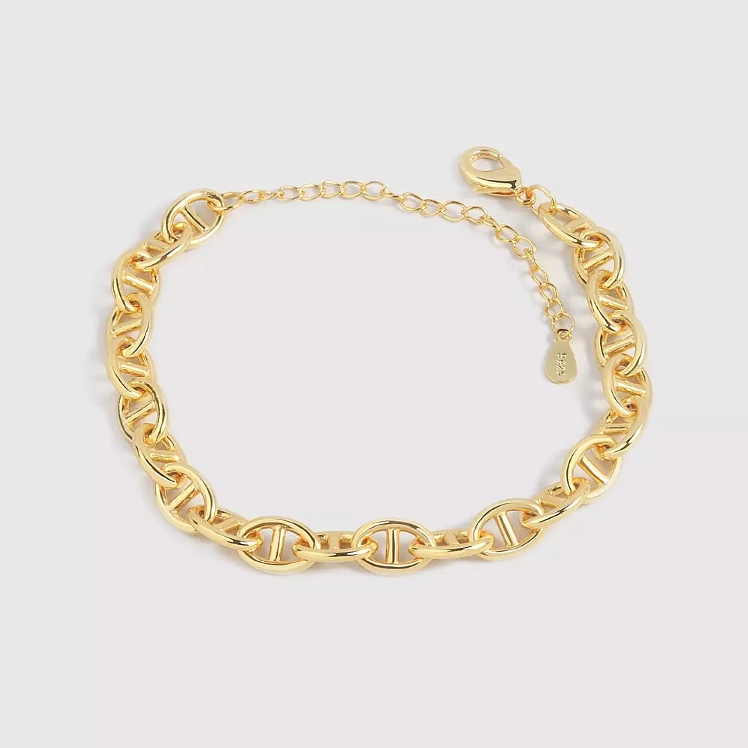 Coffee bean chain gold anklet image