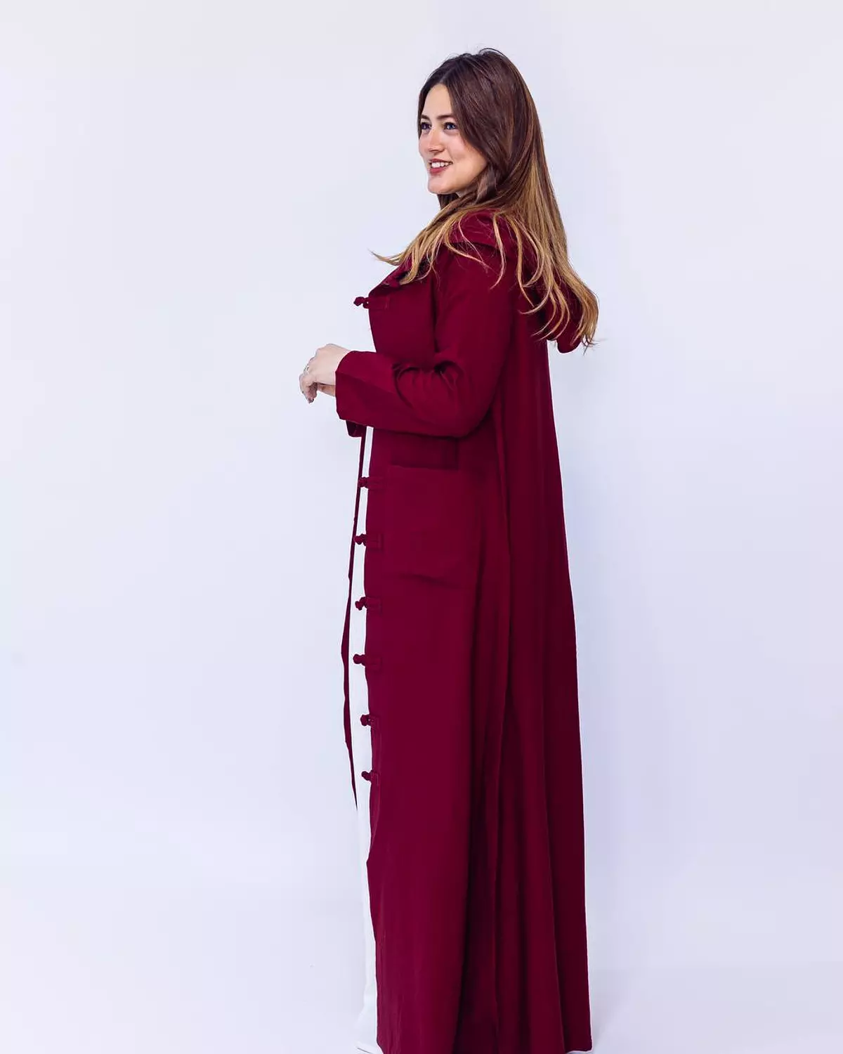 Japanese Style Dress - Burgundy  2