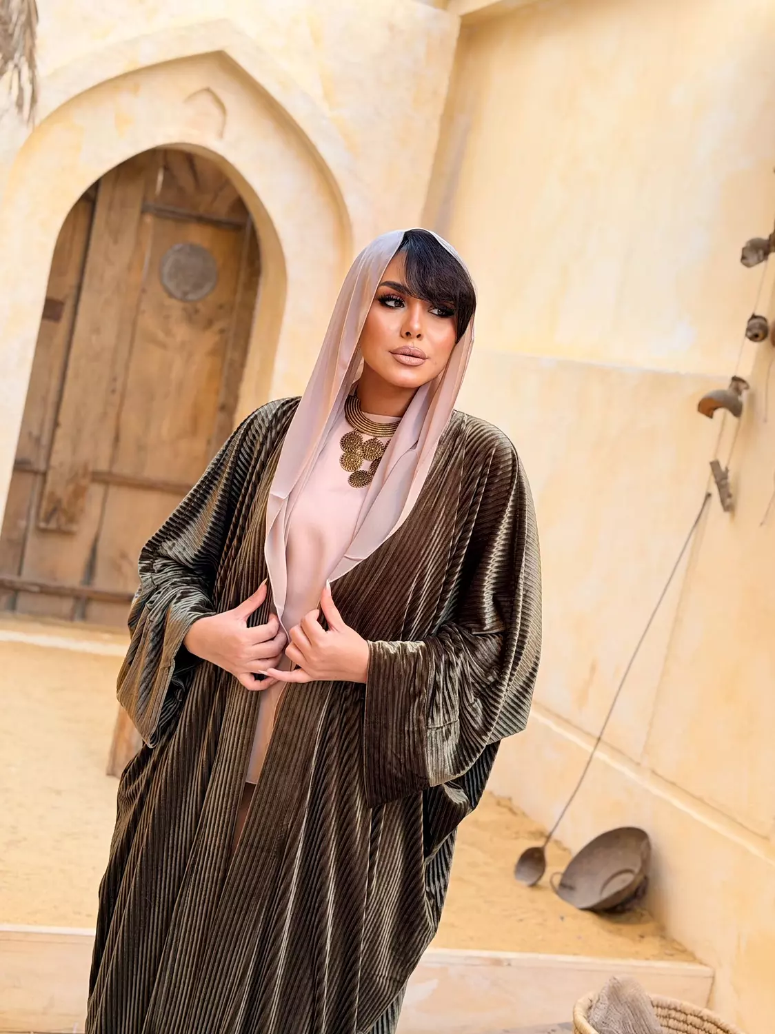 Al Aseel Kuftan In Olive  3