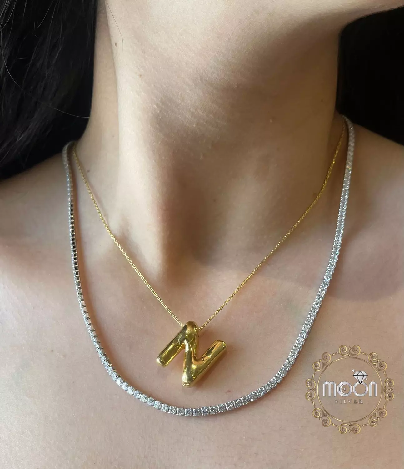 Italian tennis necklace "unisex" 2