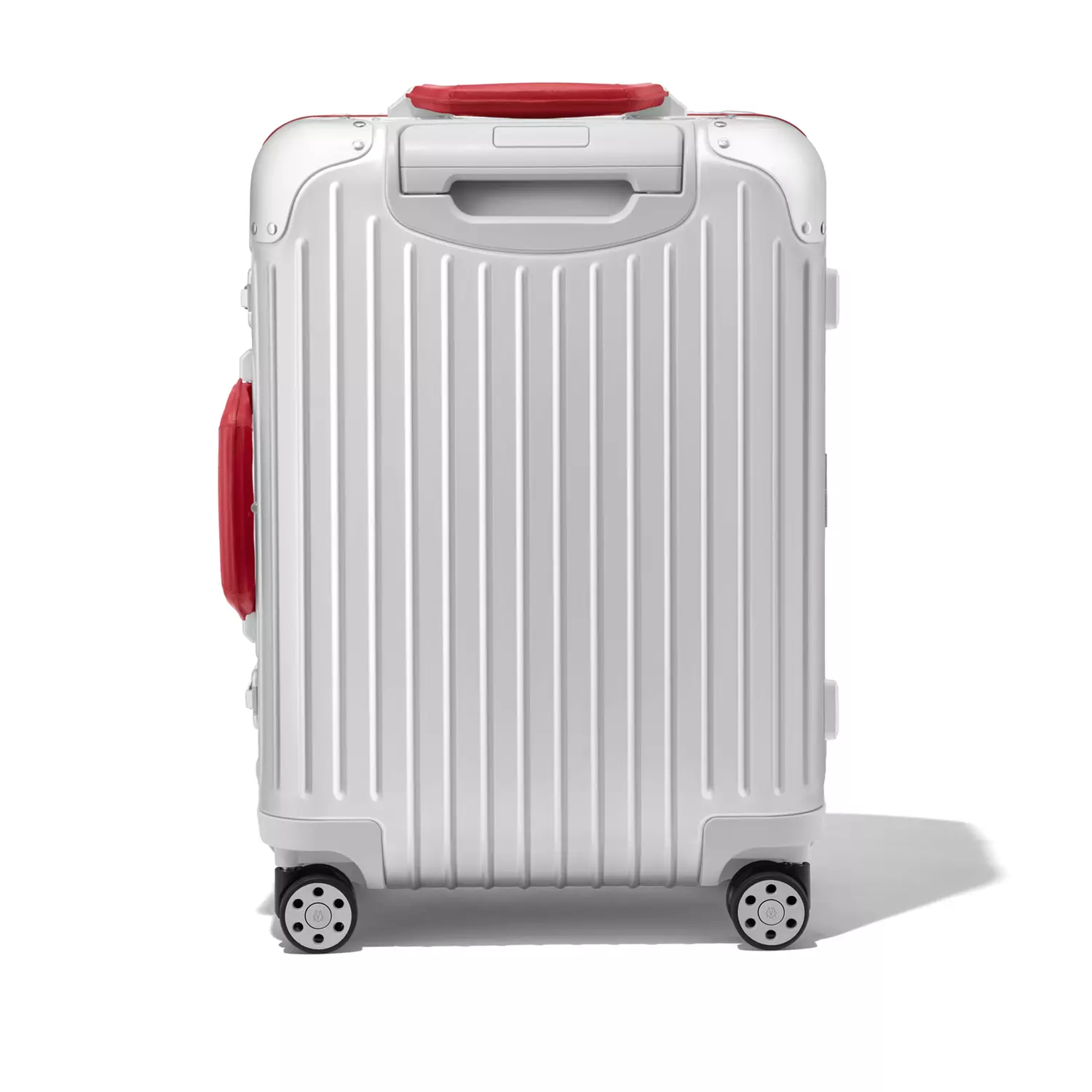 RIMOWA Original Cabin Twist suitcase in silver with red accents 2