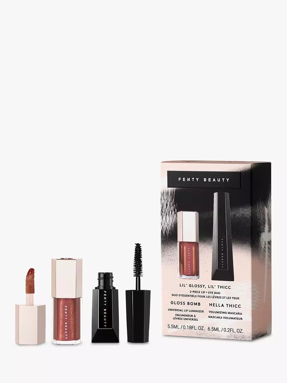 Fenty Beauty Lil' Glossy Lil'Thicc Lip & Eye Duo Holiday Makeup Gift Set image