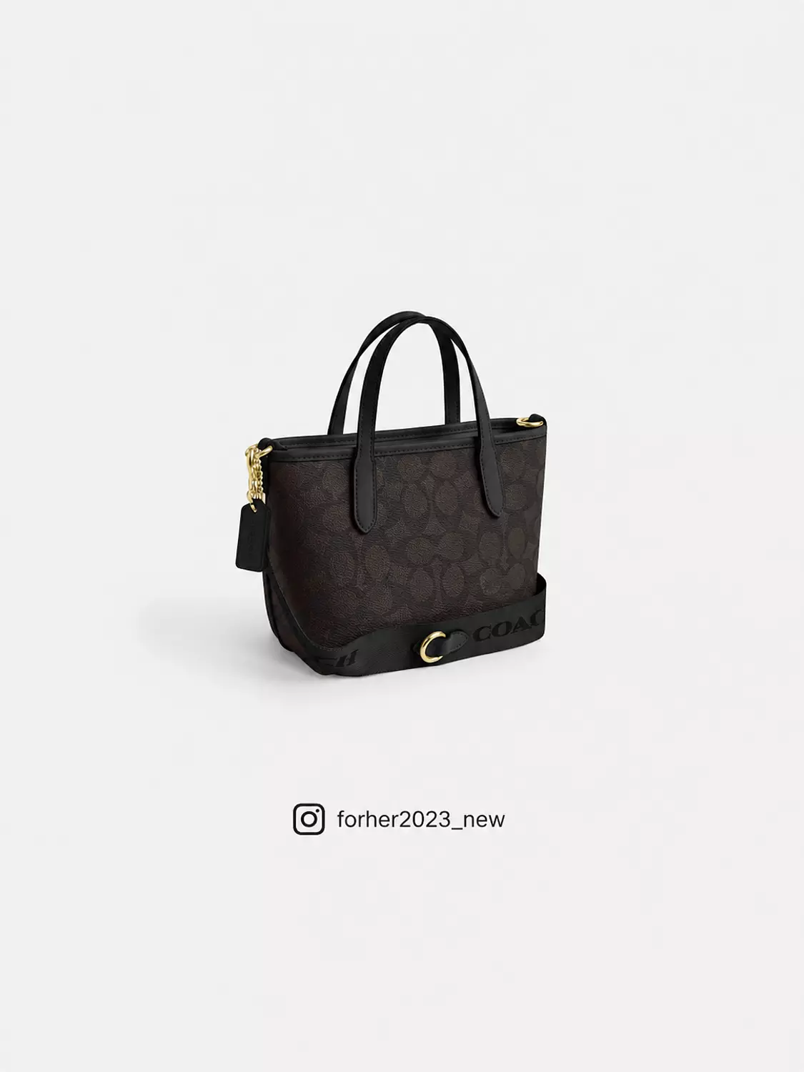Coach City Mini Tote Bag In Signature Canvas brown gold 1