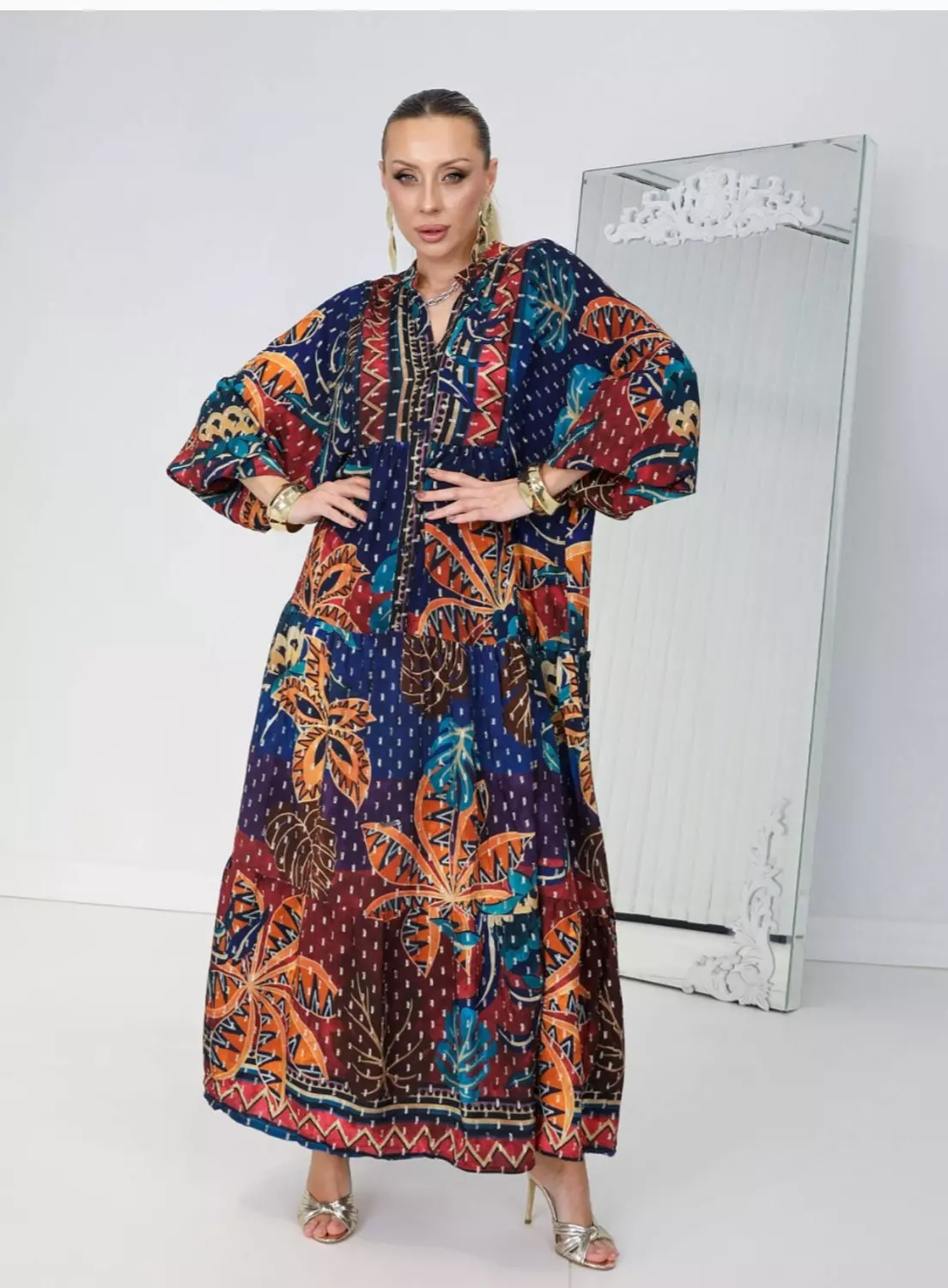 Navy blue boho dress 9