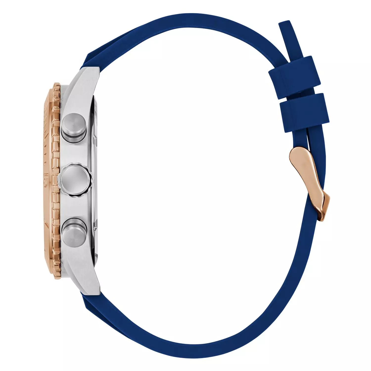 GUESS Mens Blue 2-Tone Chronograph Watch BLUE Silicone Strap GW0967G4 1