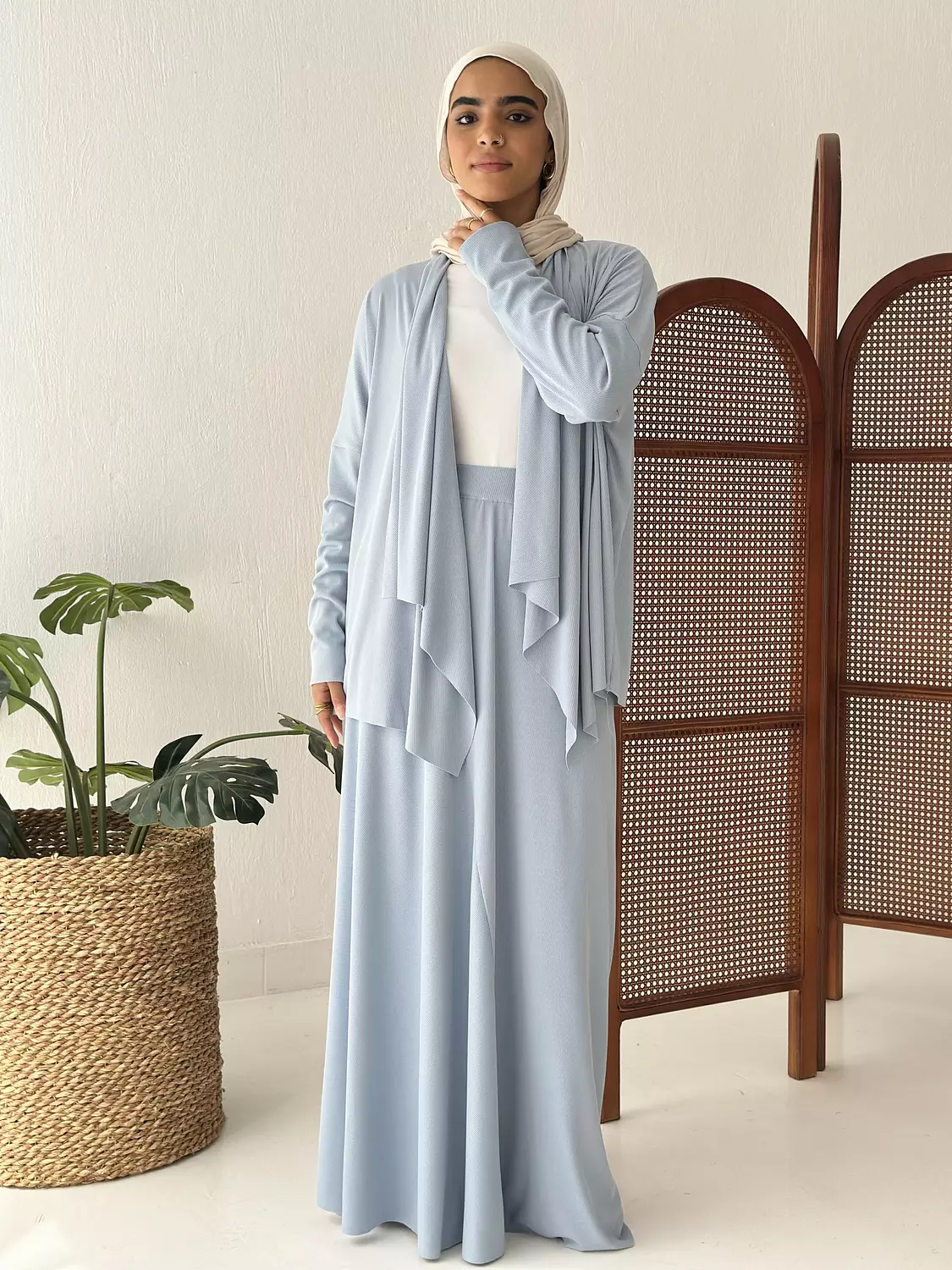 Elegance In Motion Skirt Set In Baby Blue image