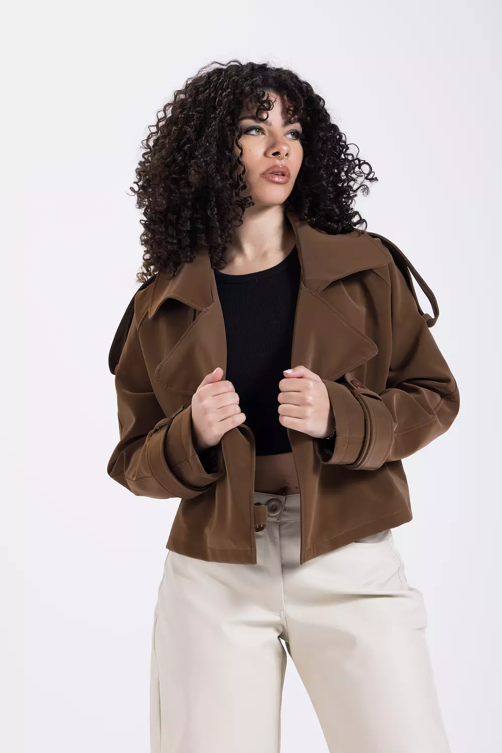 Chocolate Short Leather Jacket 1