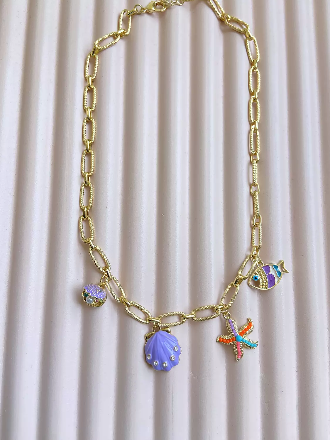Purple charm necklace  2