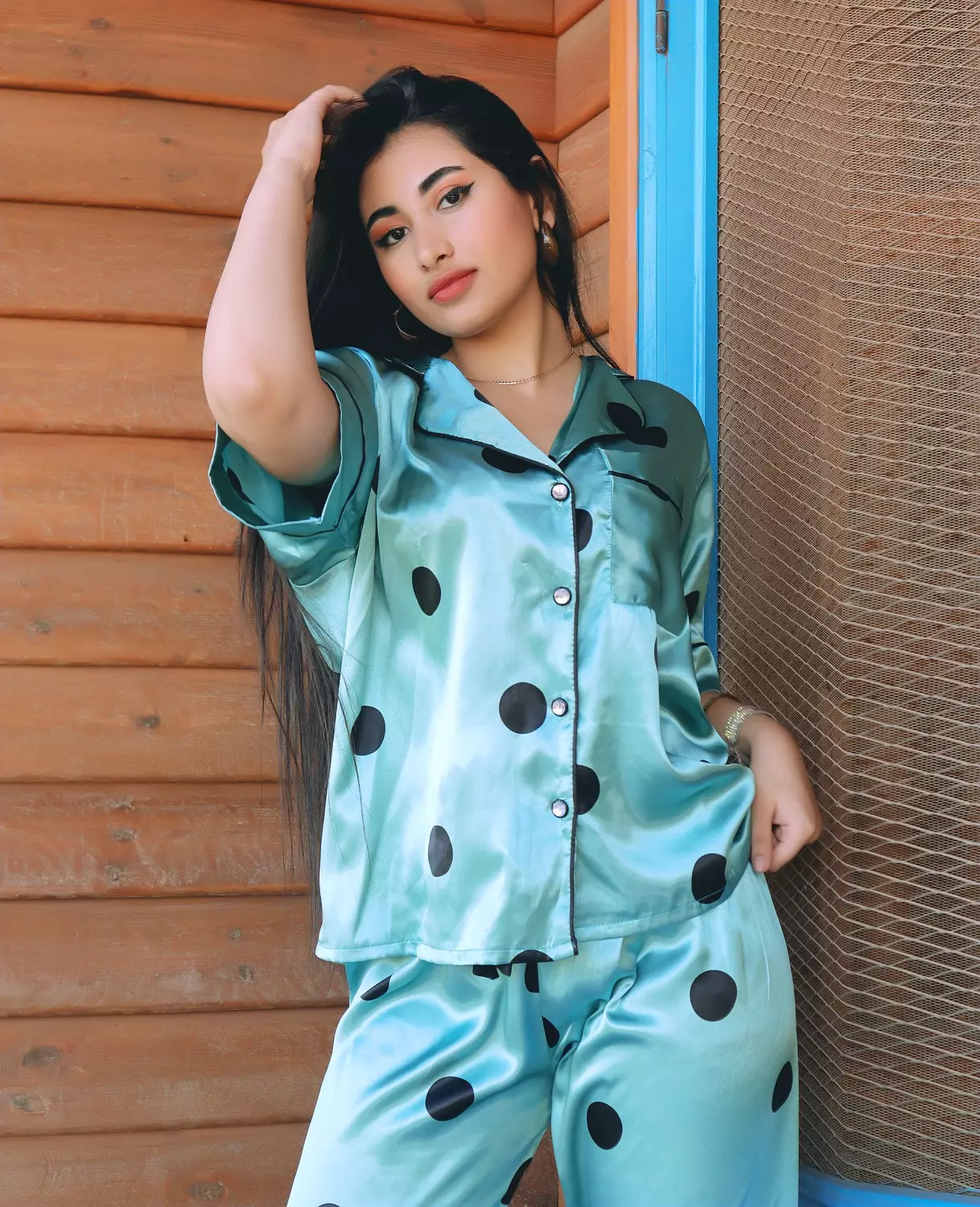 Polka Dot Satin Pajama 17