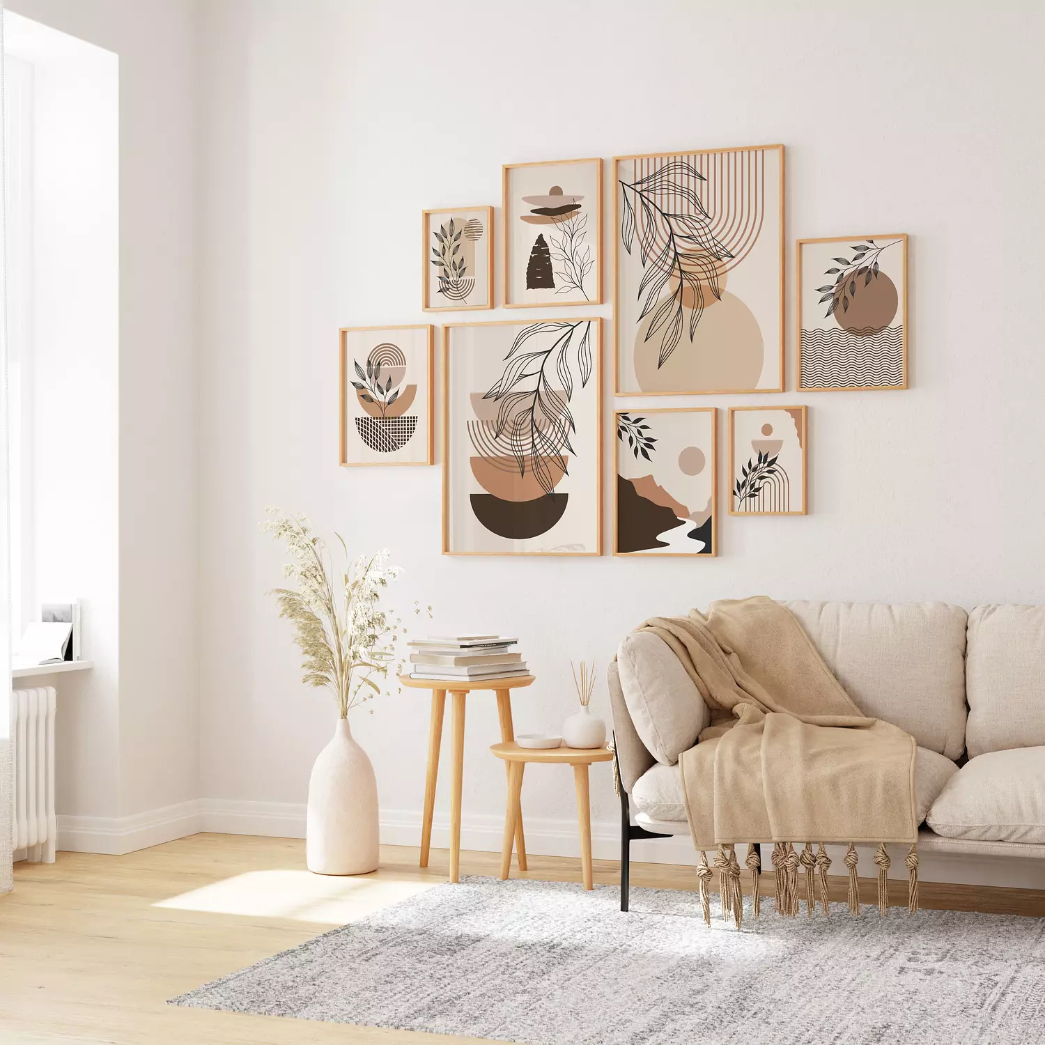  Set of 8 Wooden Frames Front Glass P.G958 image