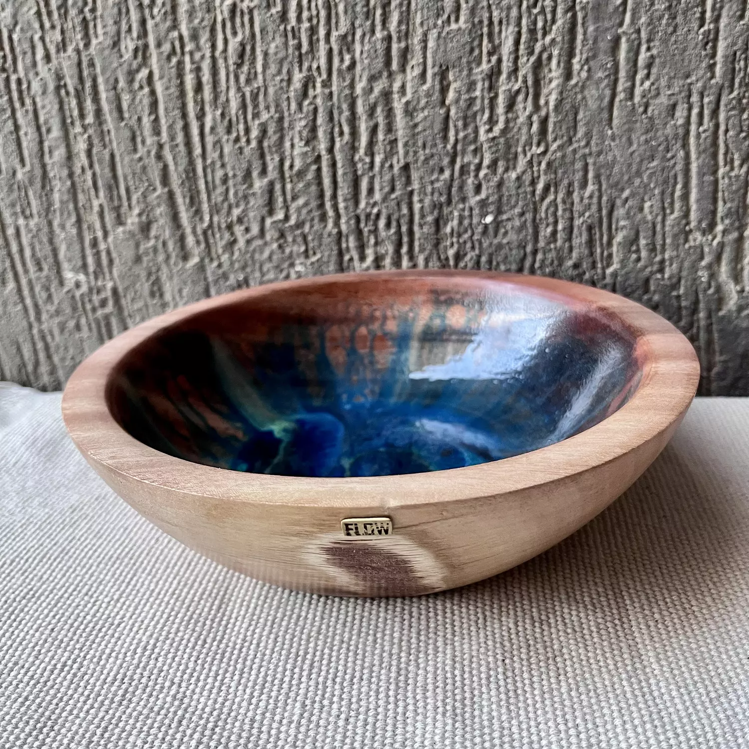 Blue| Green Wood Bowl 2