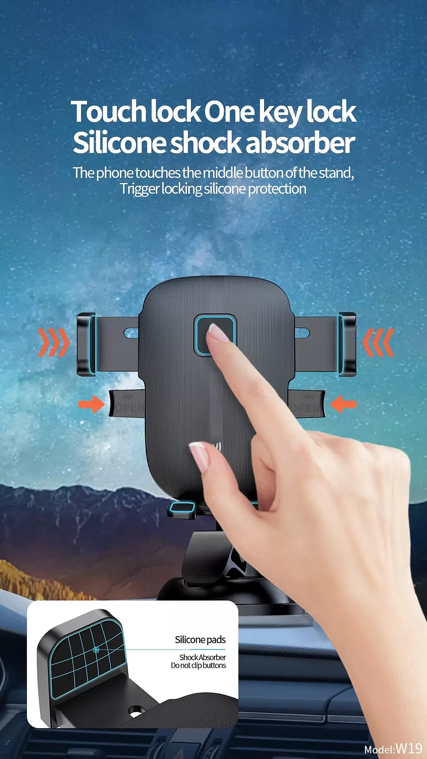Car Phone Holder - 360° Rotating - Strong Suction Cup - Sendem W19 2
