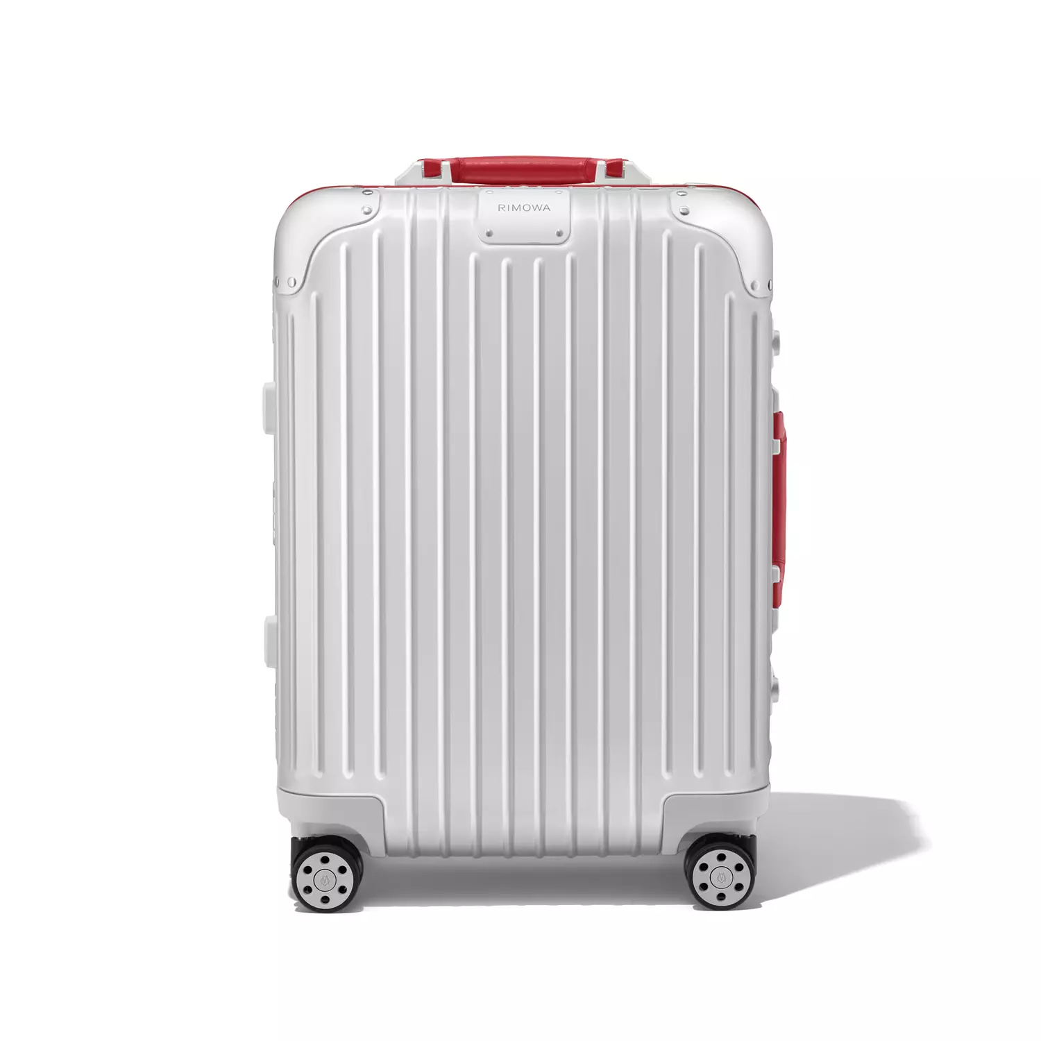 RIMOWA Original Cabin Twist suitcase in silver with red accents image
