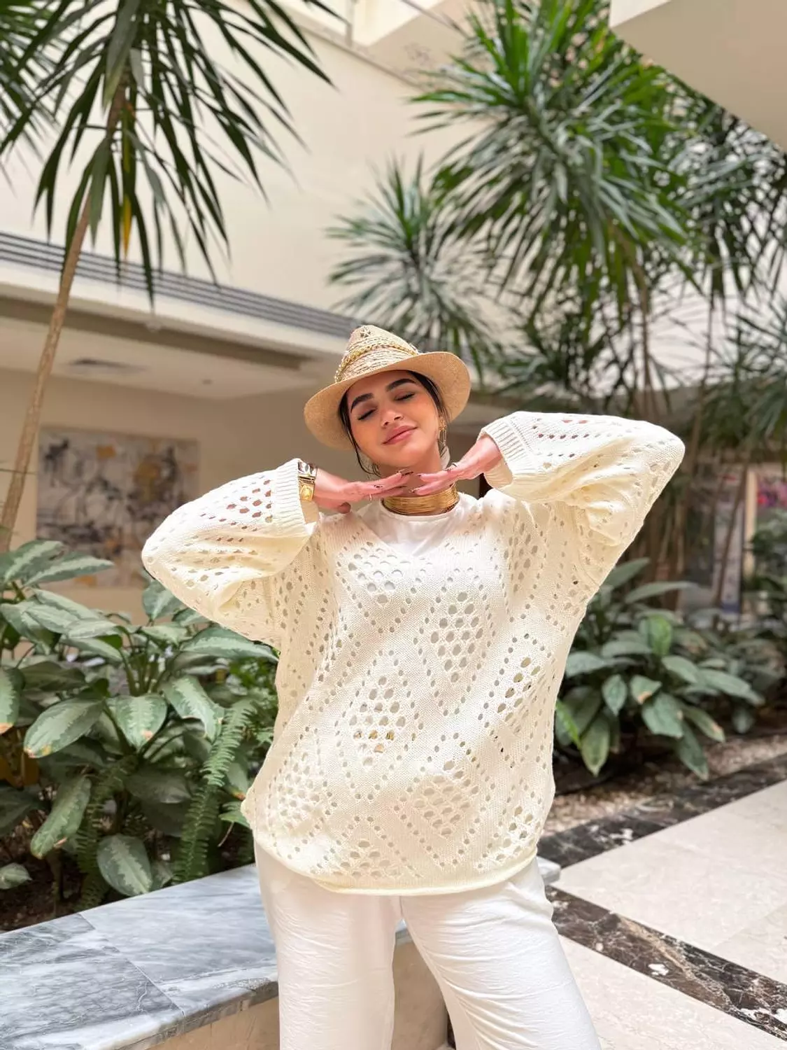 Mesh knitted blouse 6