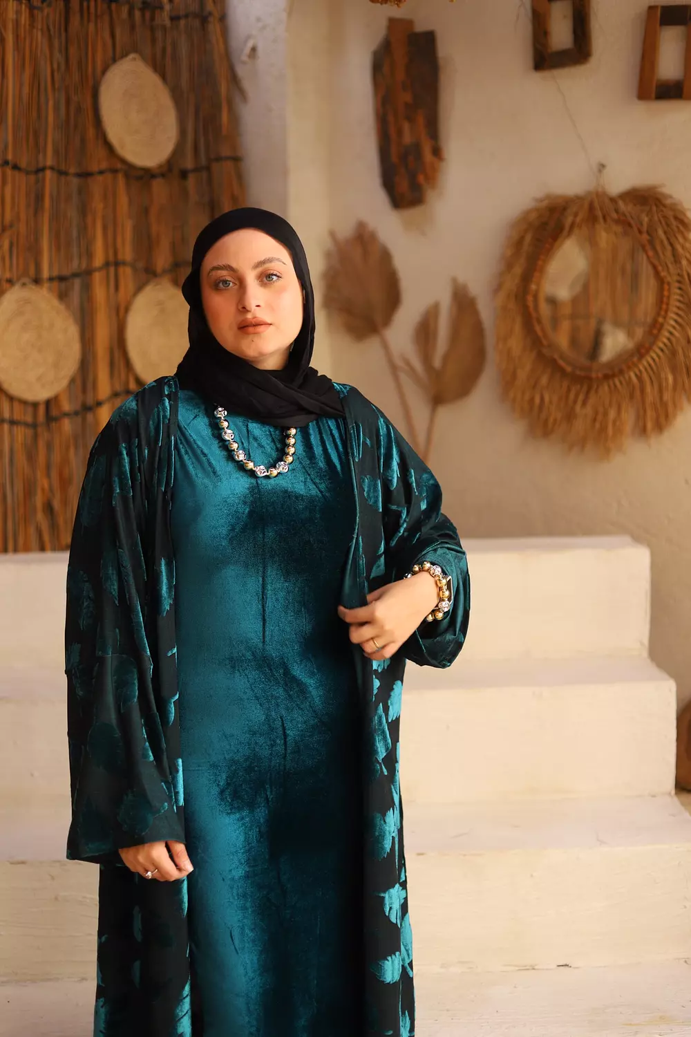 Velvet Leaves Kaftan  2