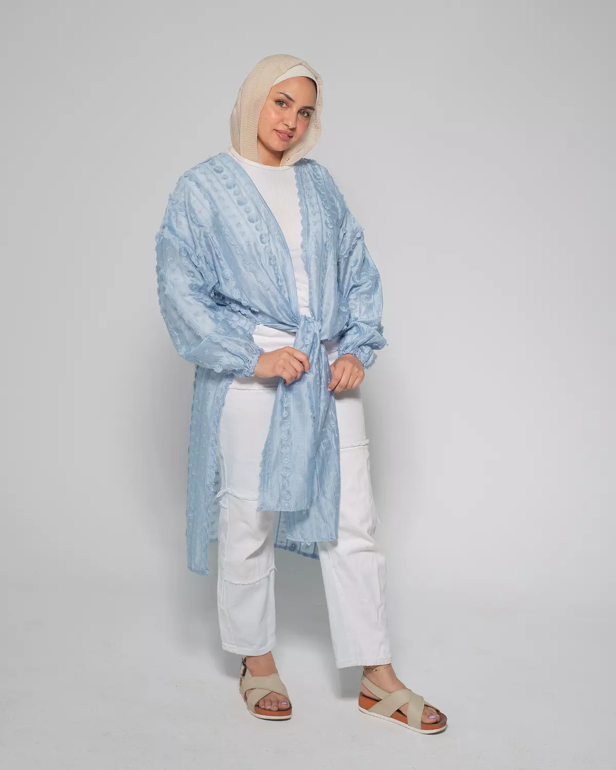whisper touch cardigan baby blue hover image