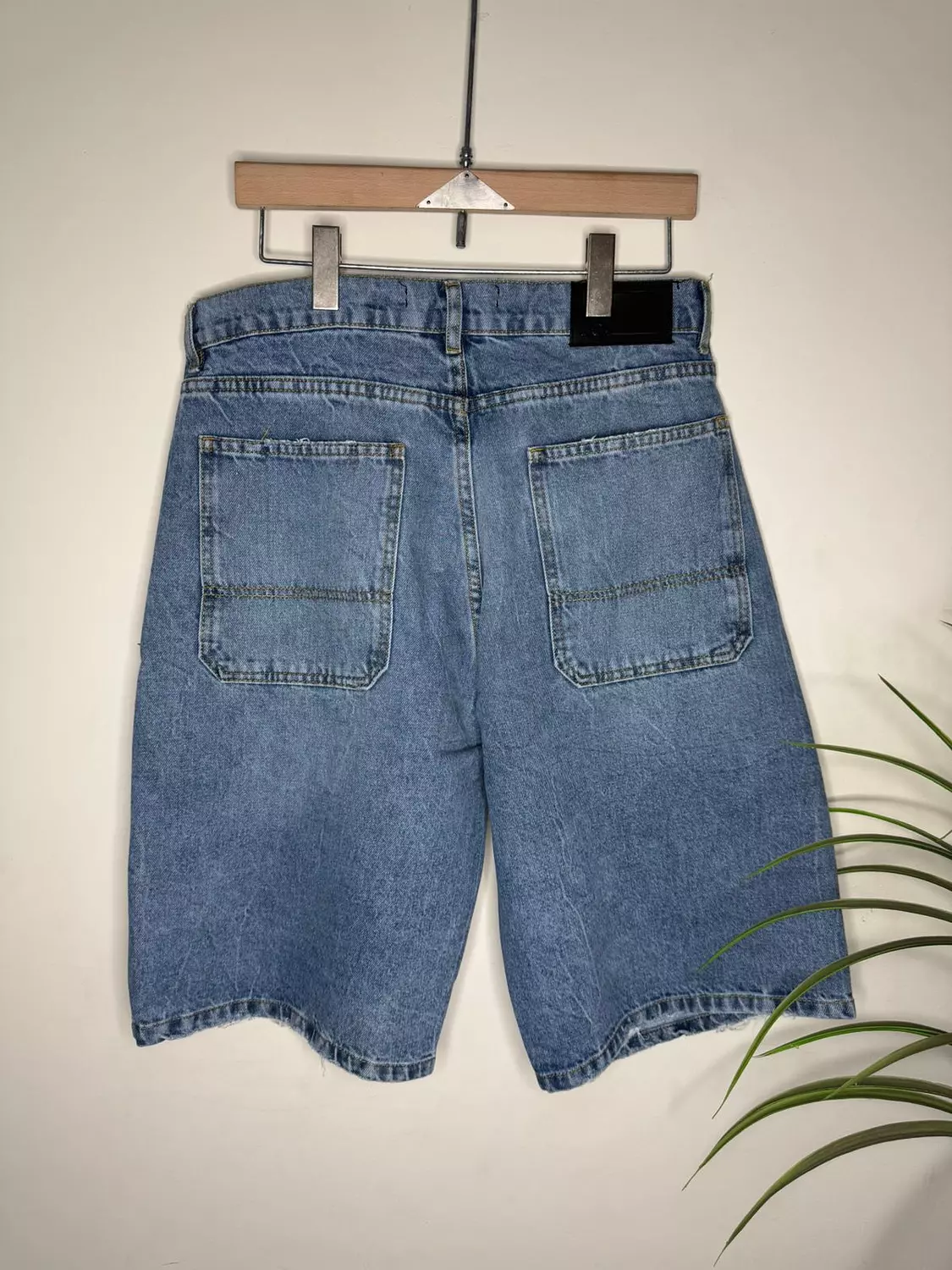 Wide-leg denim shorts 2