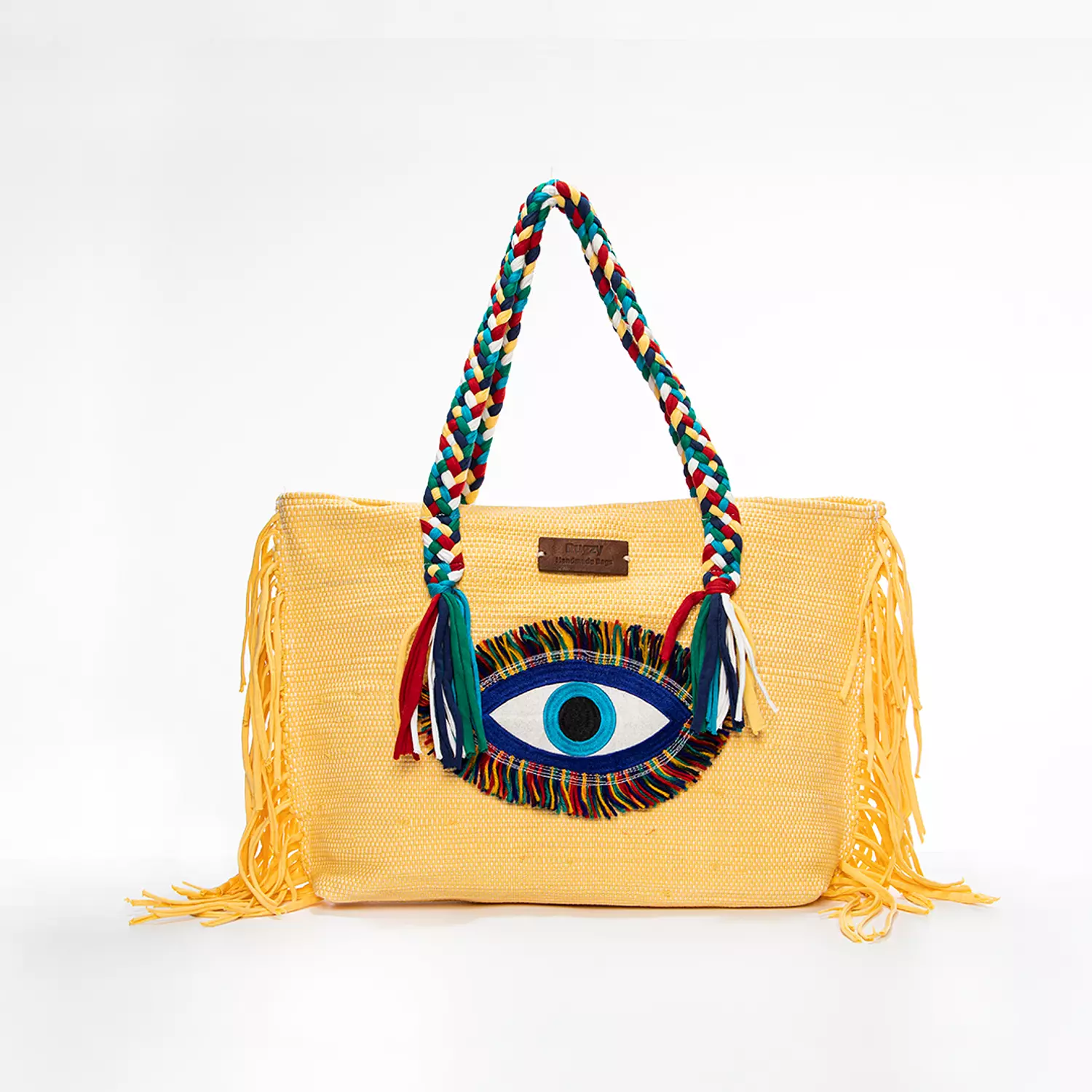 Yellow Tote Bag with Evil Eye Badge image