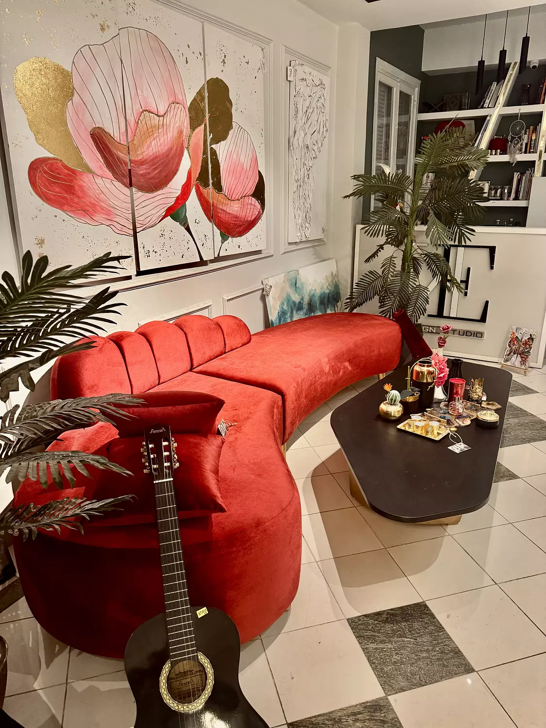 Wine red bubble sofa design 1
