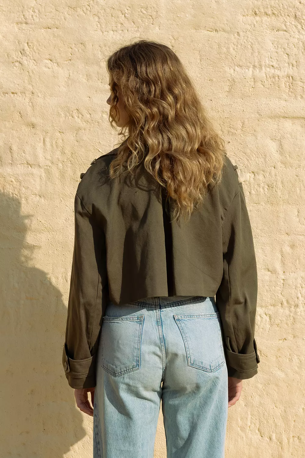 Cropped Trench Jacket - olive green 3