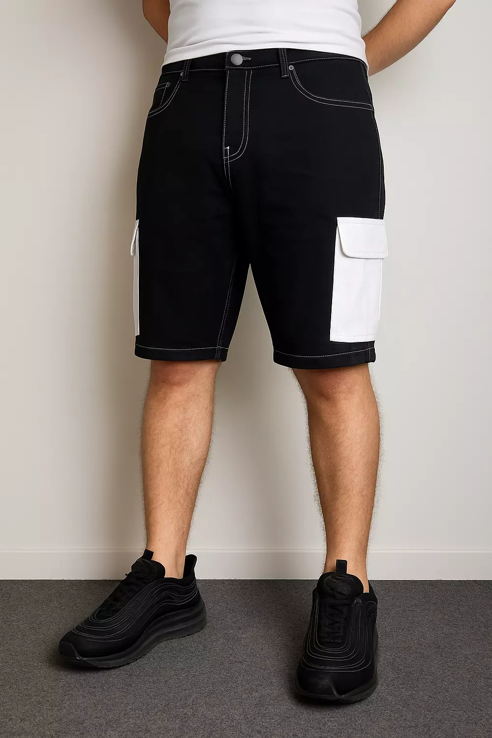Jeans short _CARGO_ black (white) _original fit image