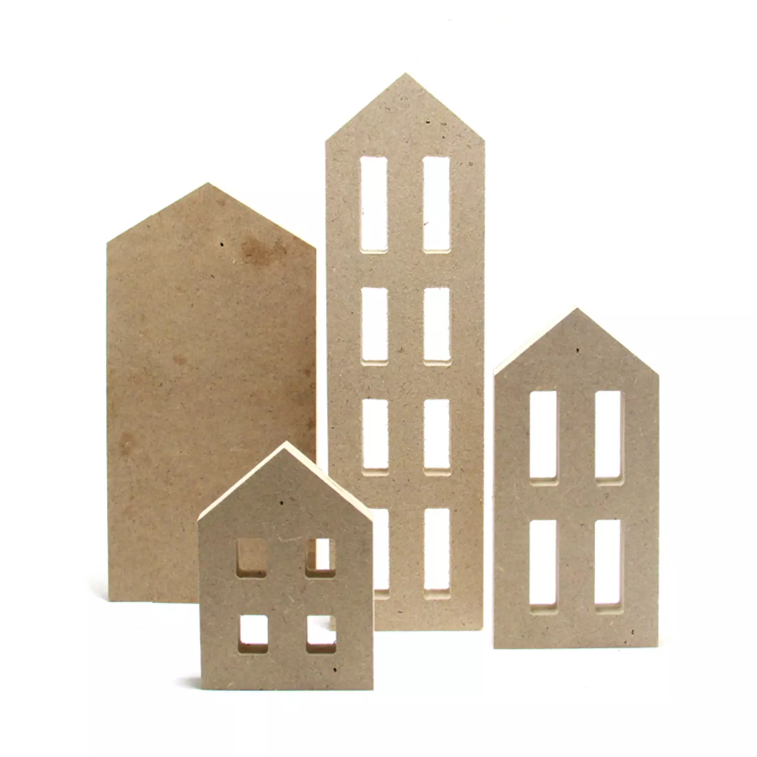 Décor set of 4 wooden houses 18 ml image