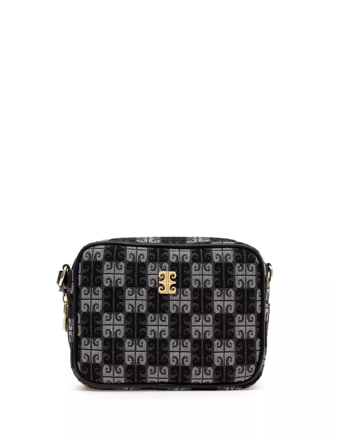 Pierre Cardin Box Crossbody Bag – Black & Grey Monogram 2