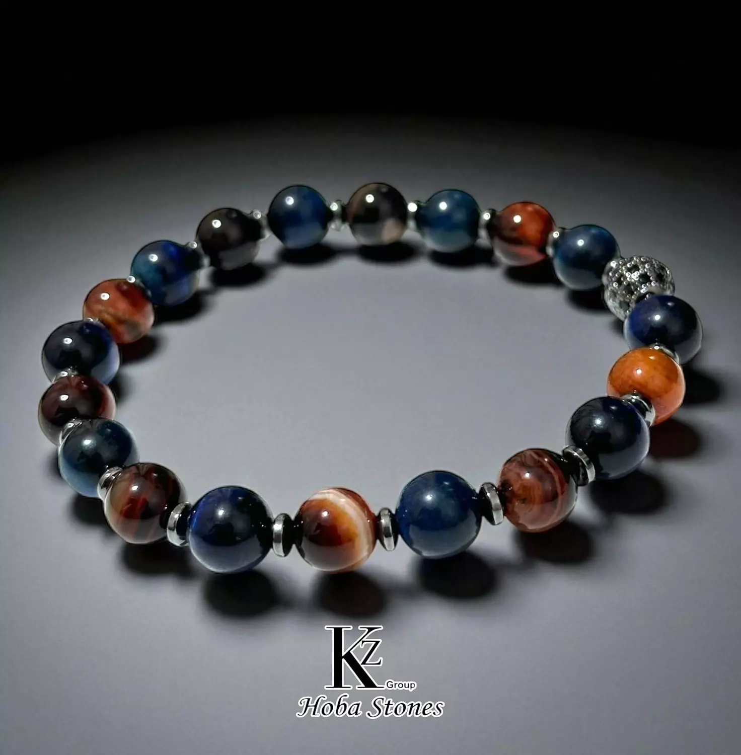 Bracelet Blue Tiger eye and Agate 3