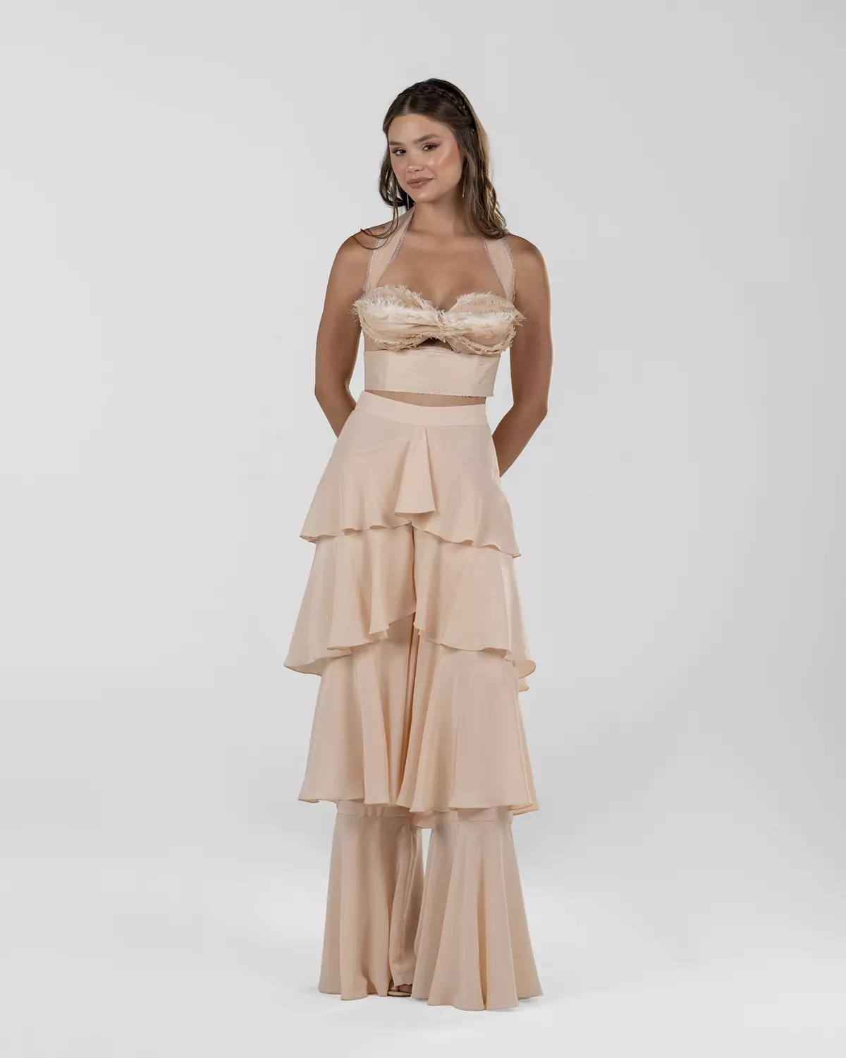 Chic Light Peach Organza Top 6