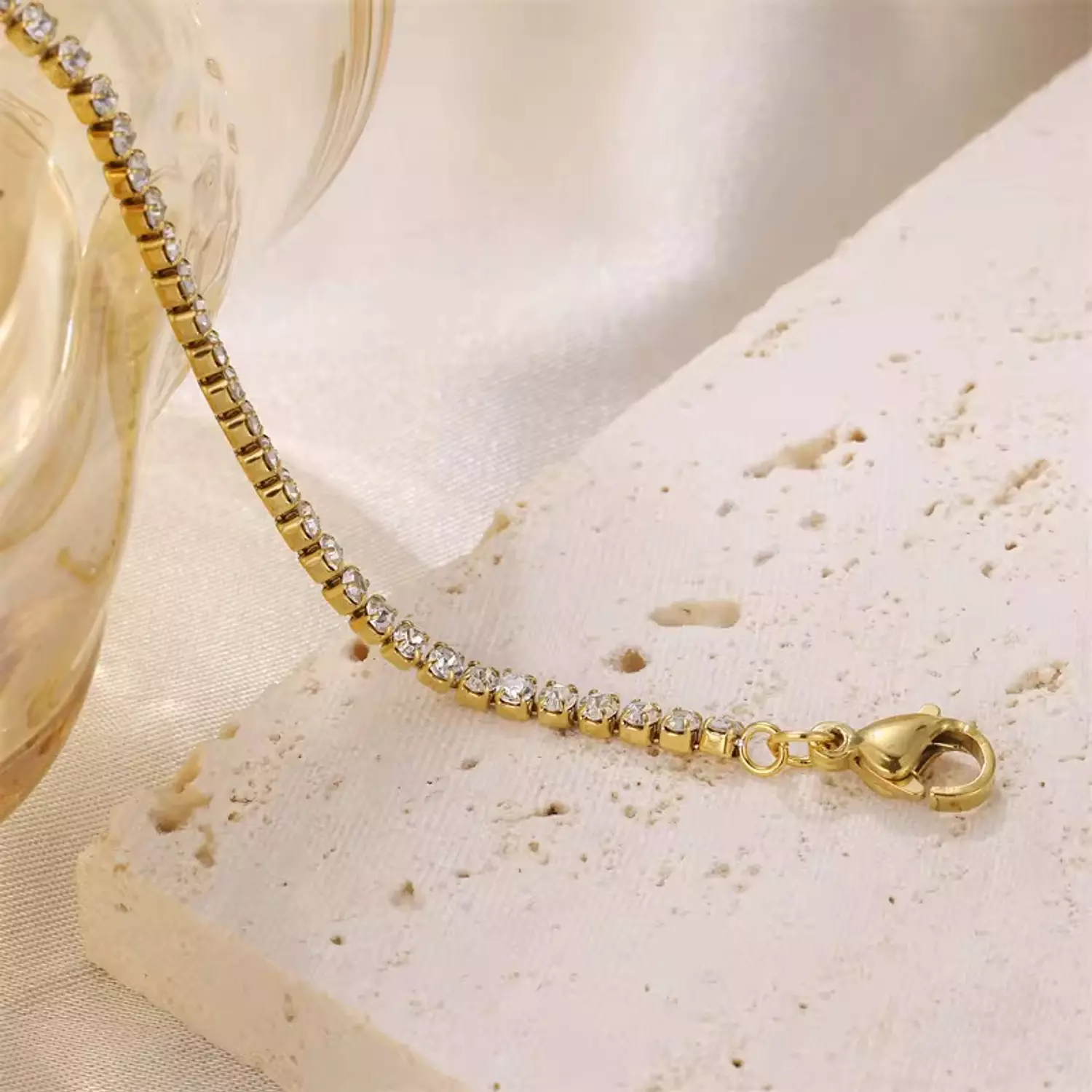 Gold tennis bracelet  2