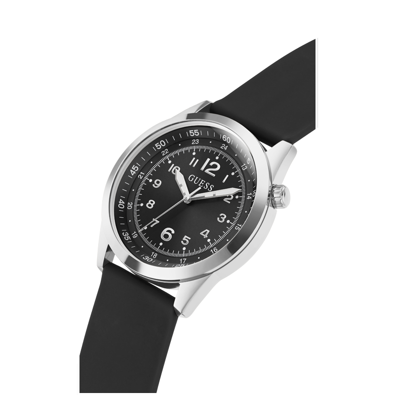 Guess GW0494G1 Gents Watch Silver Polished Case Stainless Steel/ Silicone Strap 3