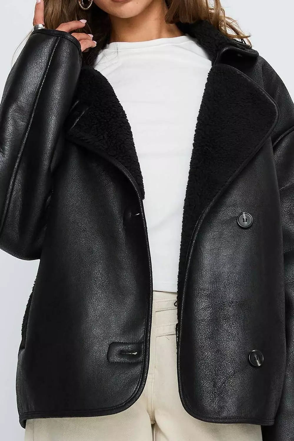 Oversized Teddy Fur Bomber 3