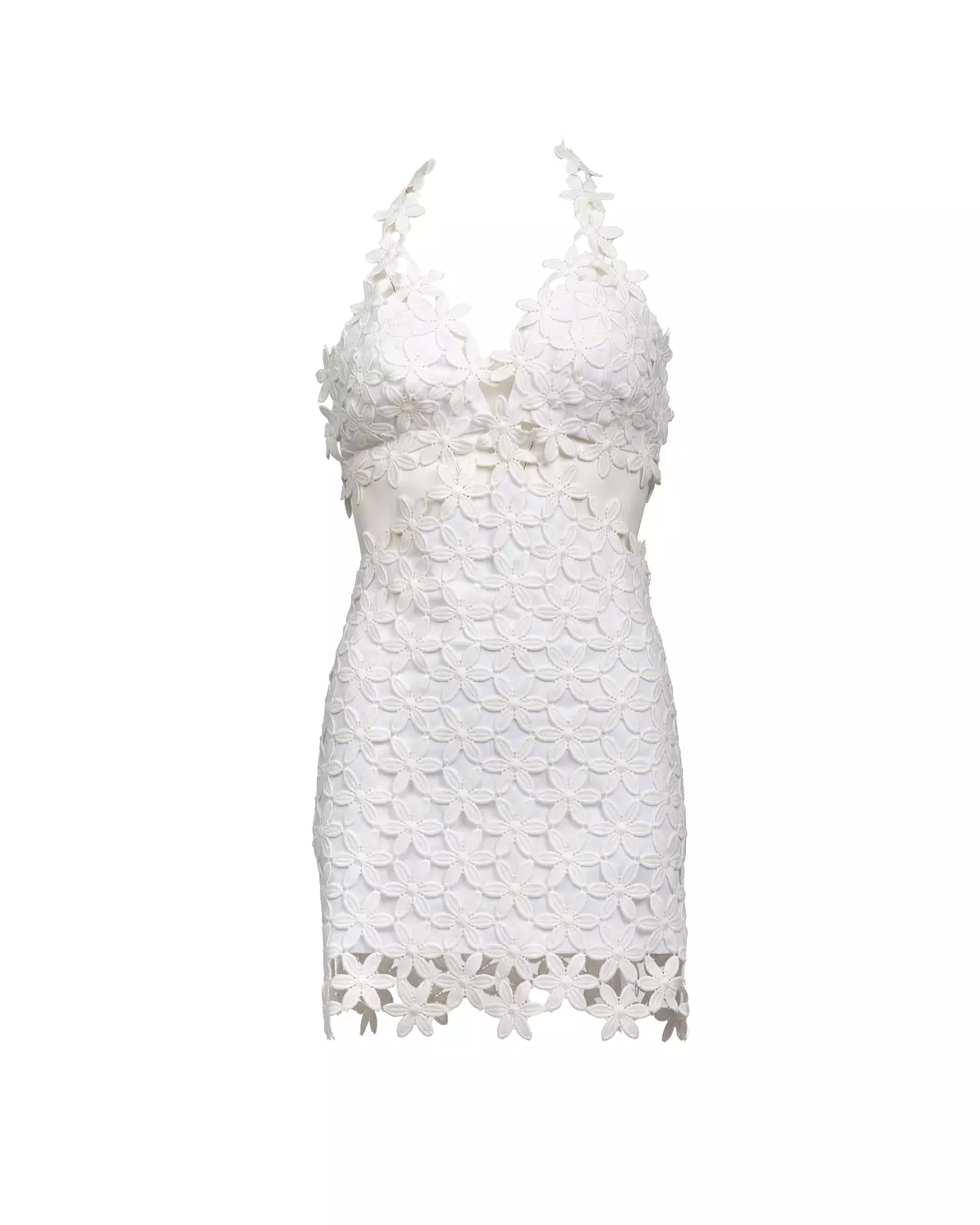 Dreamy White Guipure Cutout Dress image