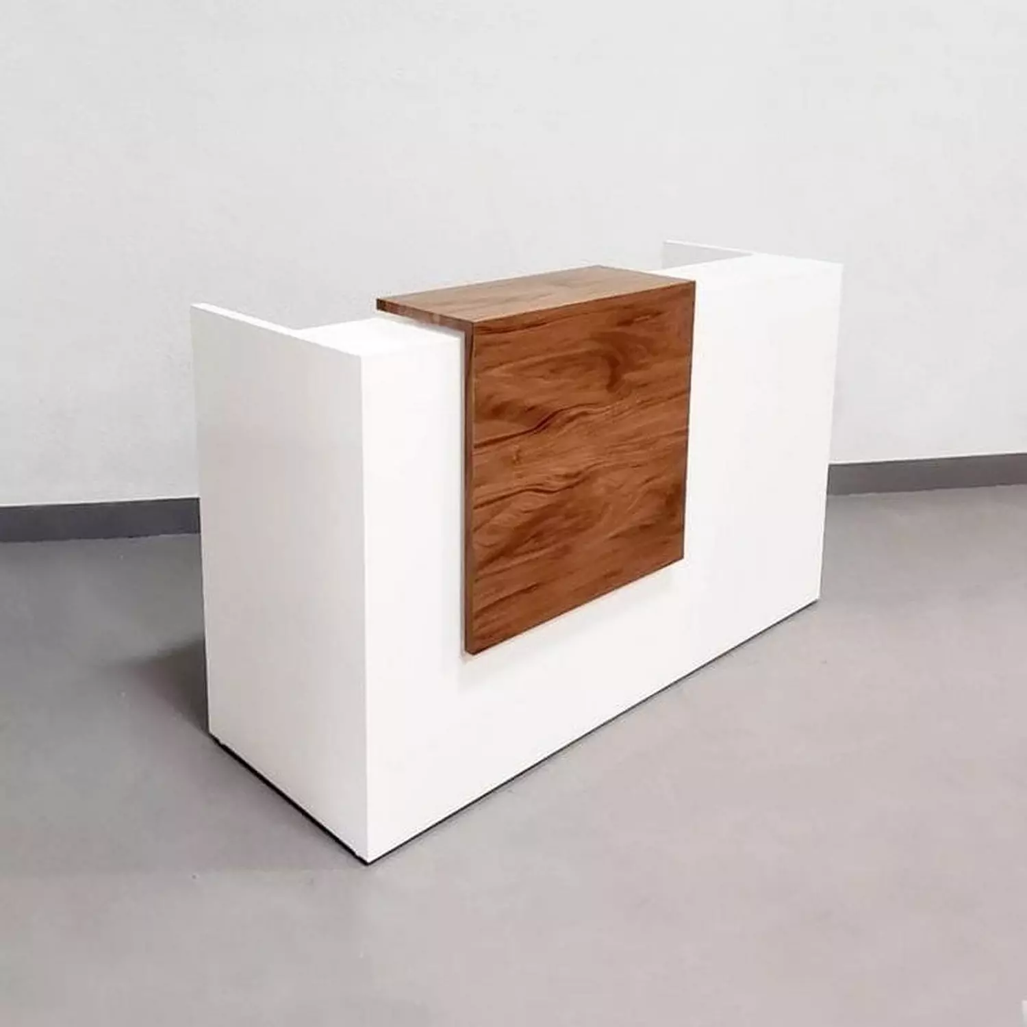 MDF Reception Desk White and Grey - 140x110x60 cm hover image