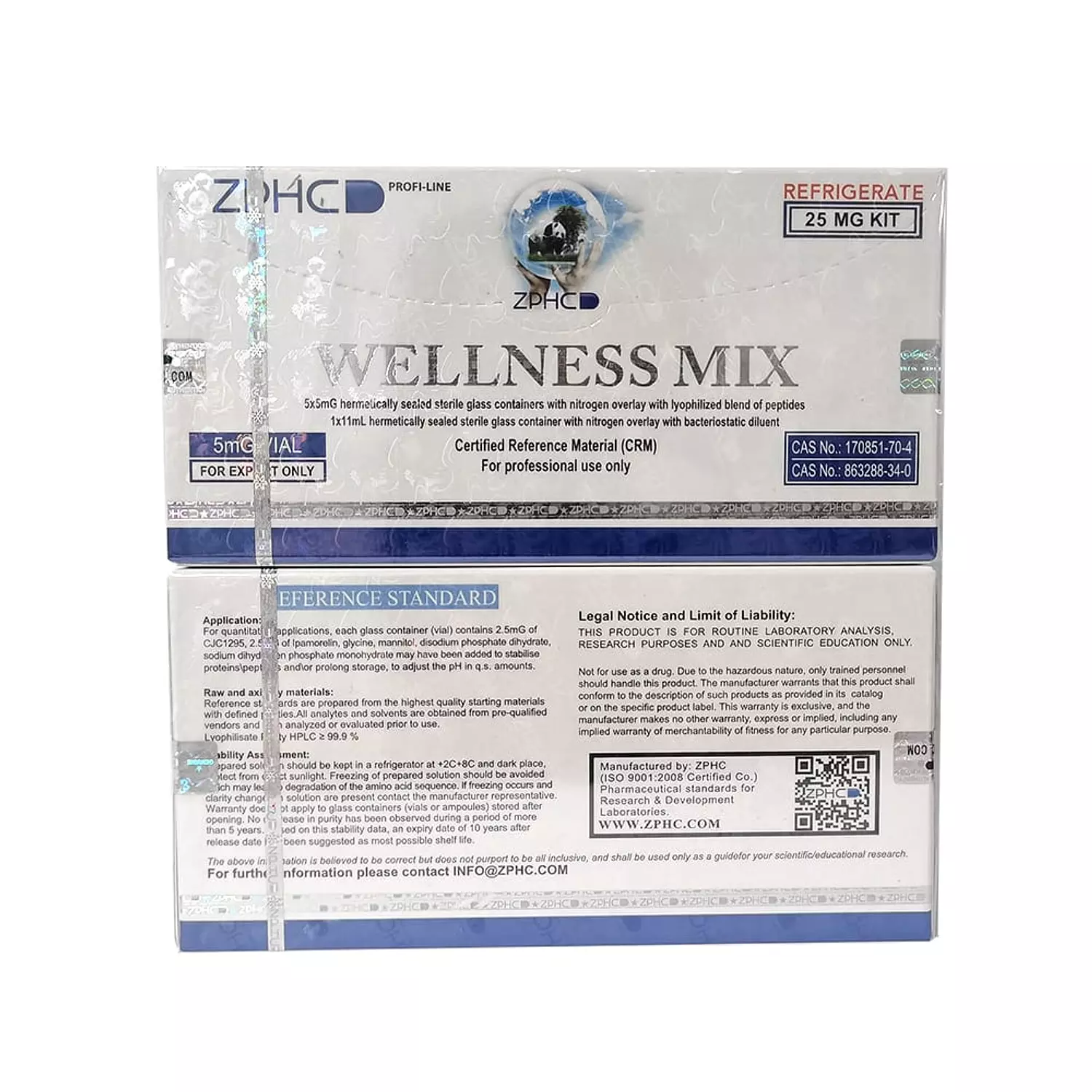 Wellness Mix ZPHC — 25 mg (Ipamorelin 2.5 mg + CJC-1295 2.5 mg) — 5 vials × 5 mg 2