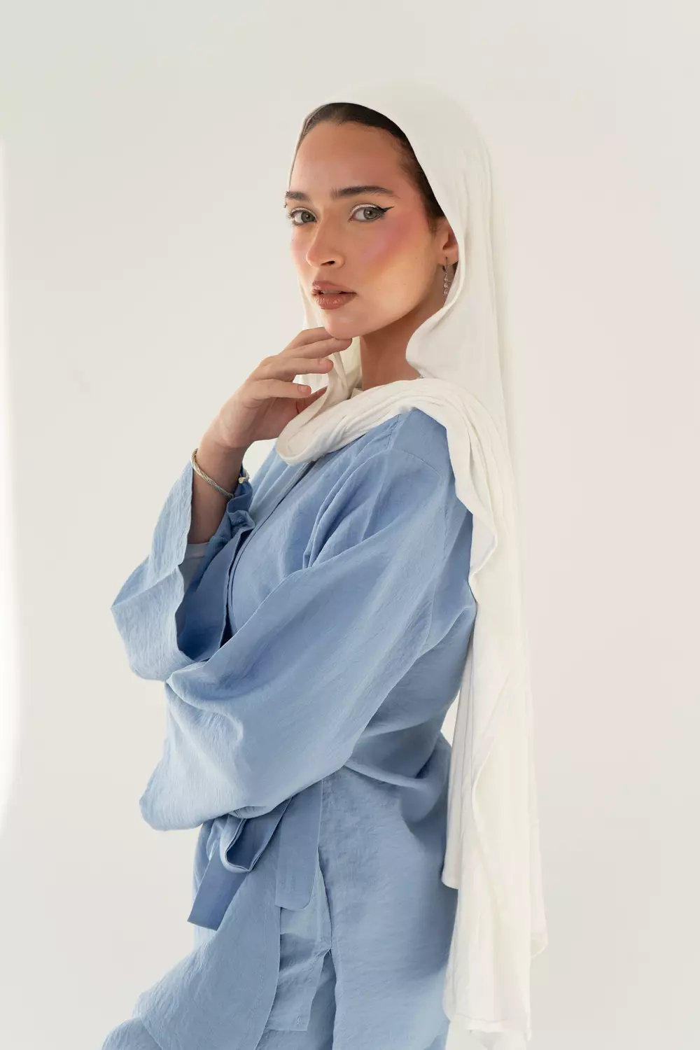 Layal Wrap Set In Baby Blue hover image