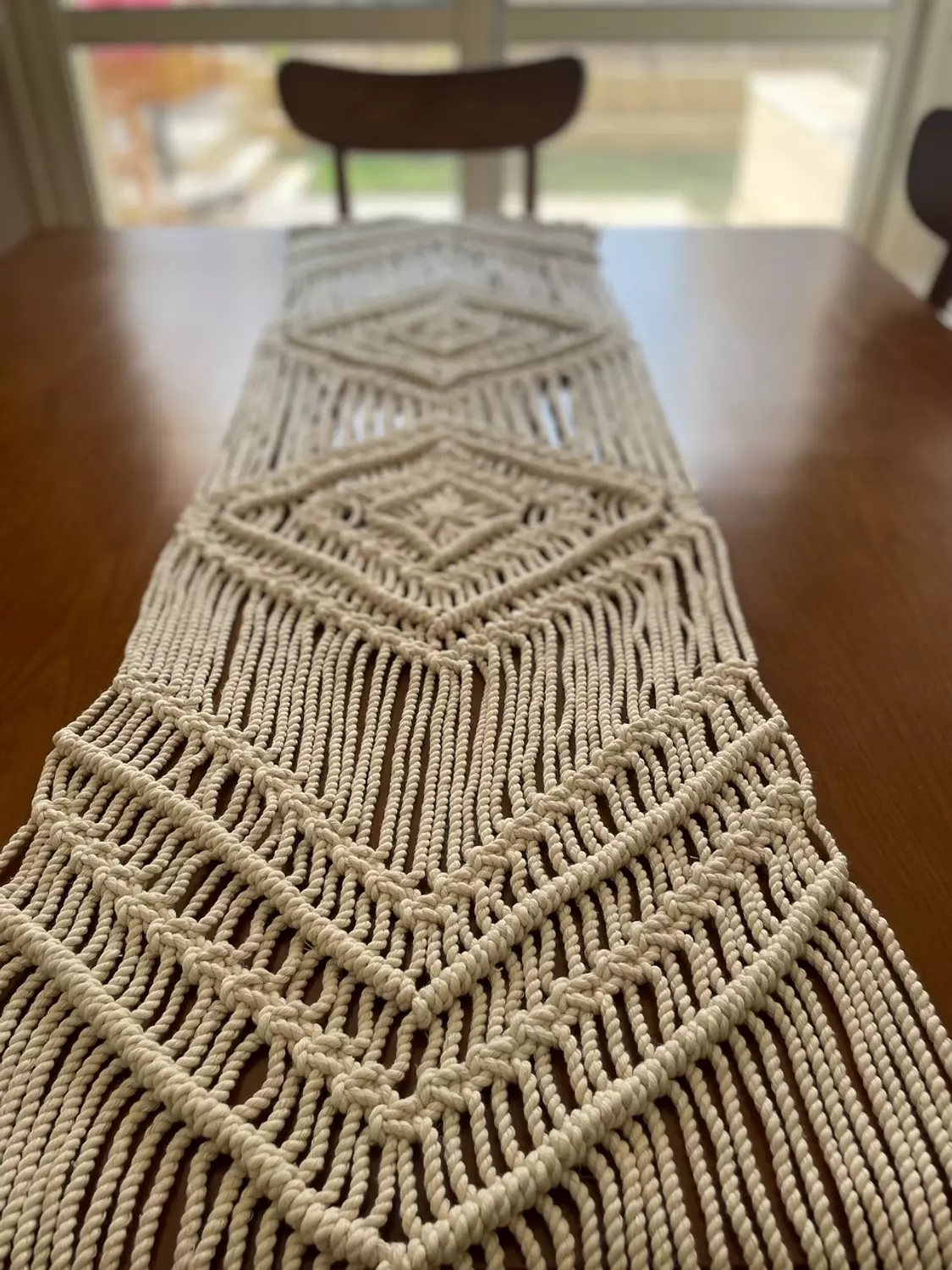 Cotton Macrame Double Diamond Runner    5