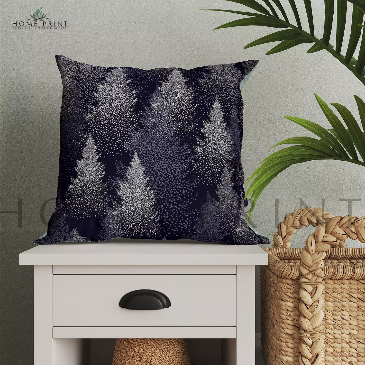 Christmas Cushion - Christmas Trees Design - Multi color image