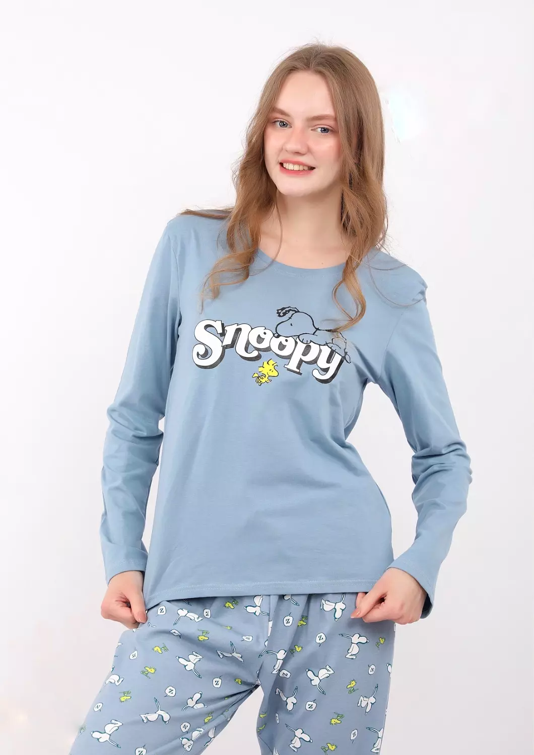 S122 snoopy long sleeves pajama set  1