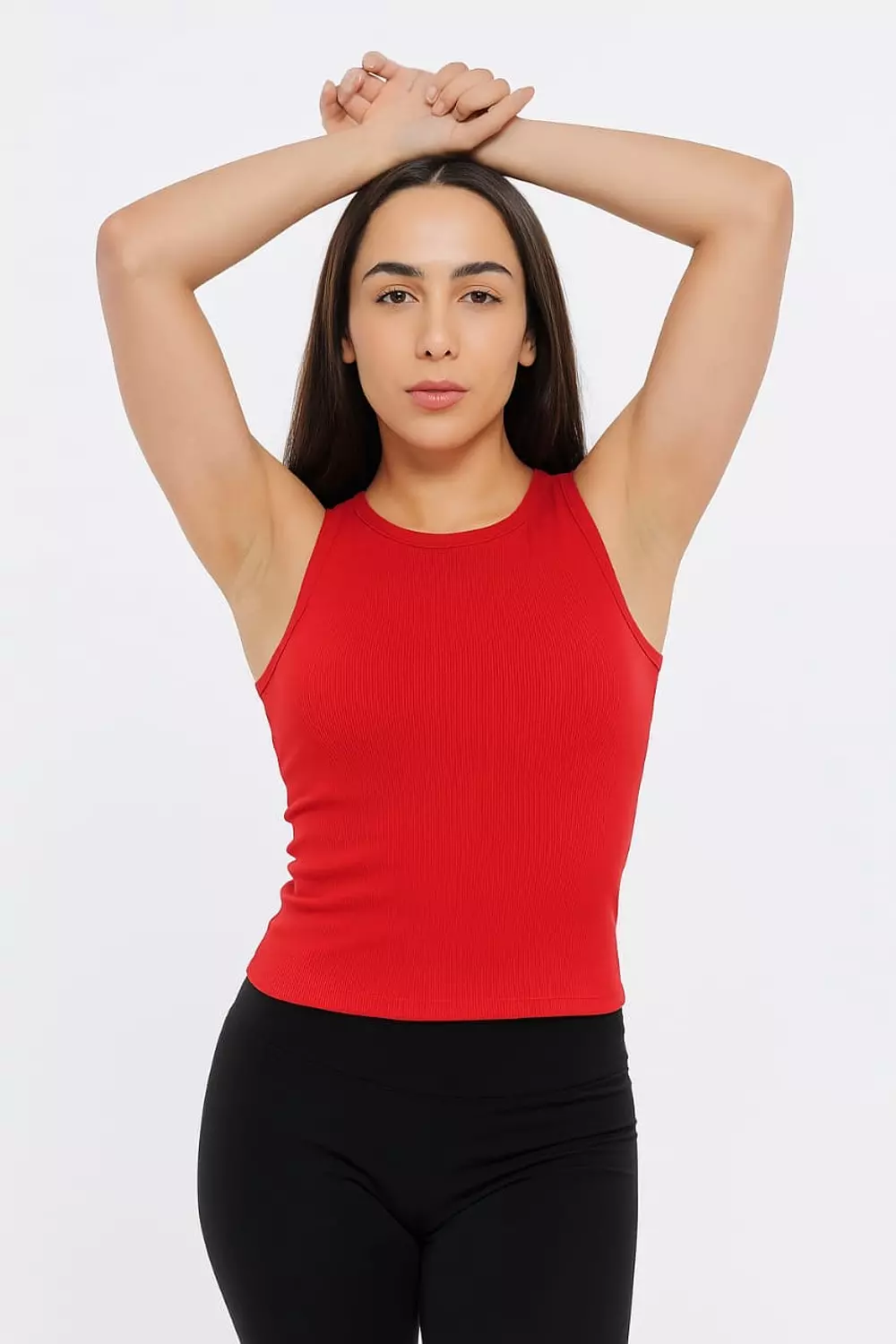 Crew Neck Tank Top- Red – vibrant, energetic statement 3