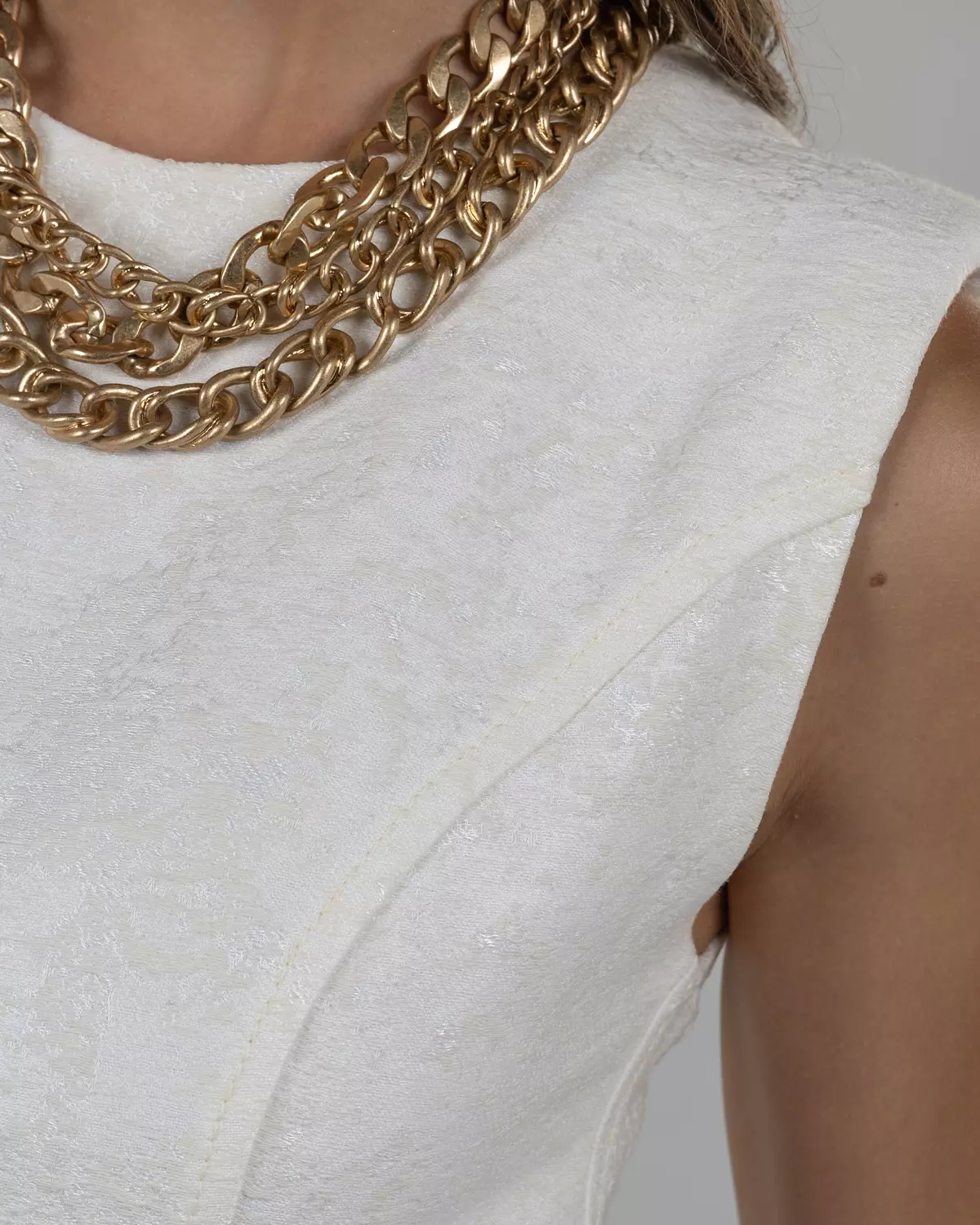 Refined White Brocade Maxi Dress 2