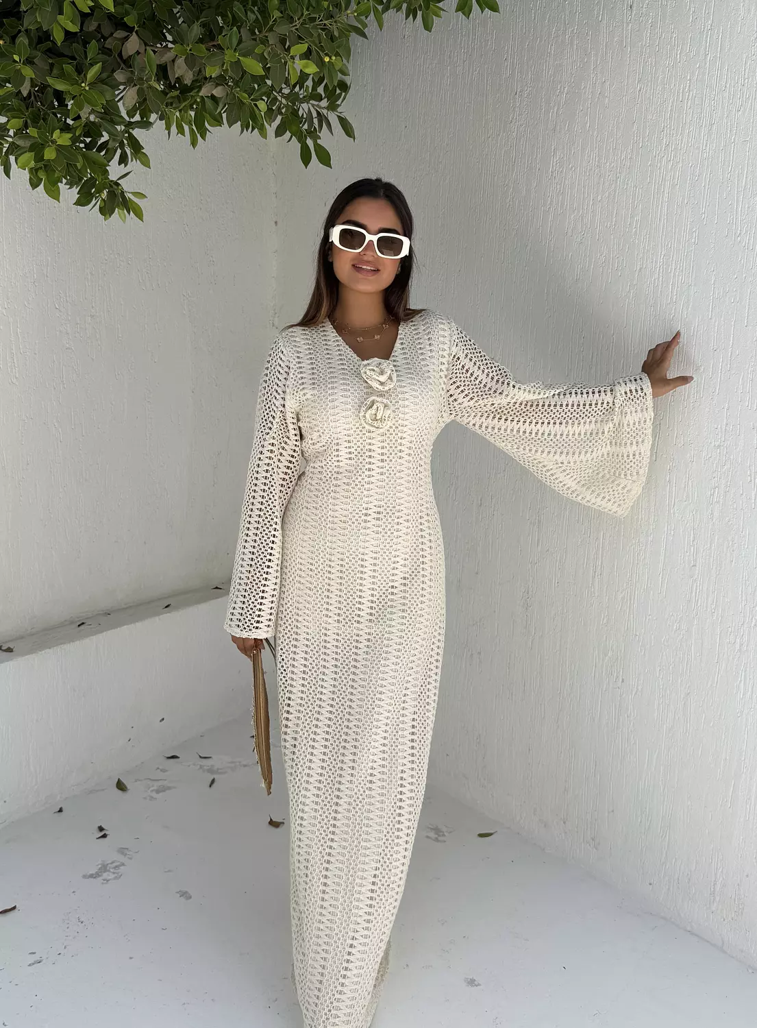 Flower knit dress 2