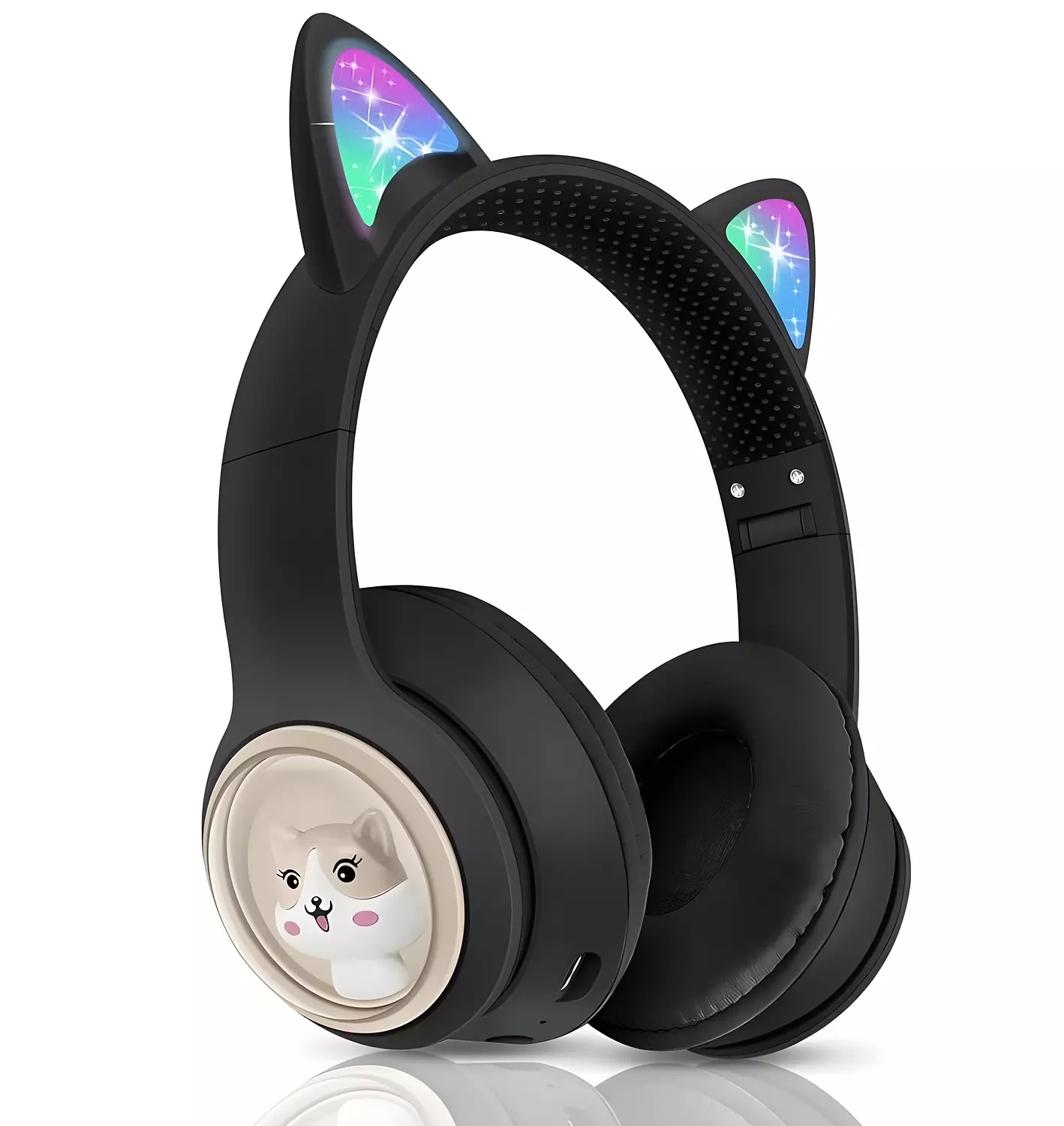 M31 Bluetooth Headphones with 6D Stereo Sound - RGB Lighting - Support TF Card and FM Radio - Black hover image