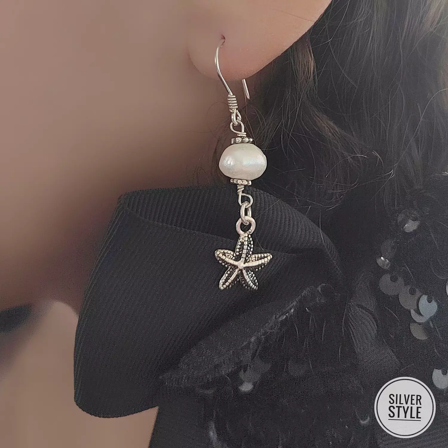 Star & pearl Earring  image