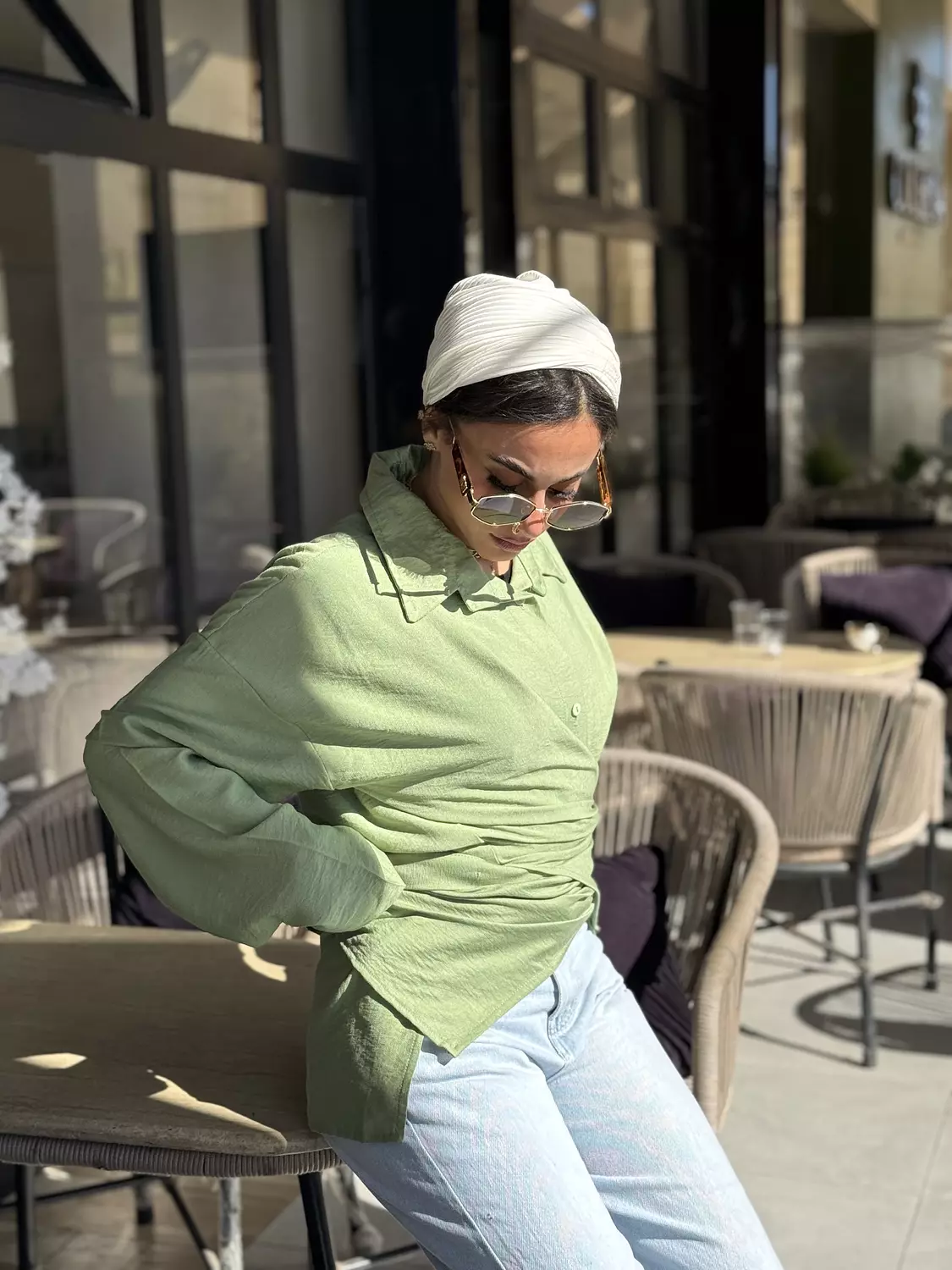 Mint Tie Blouse  2