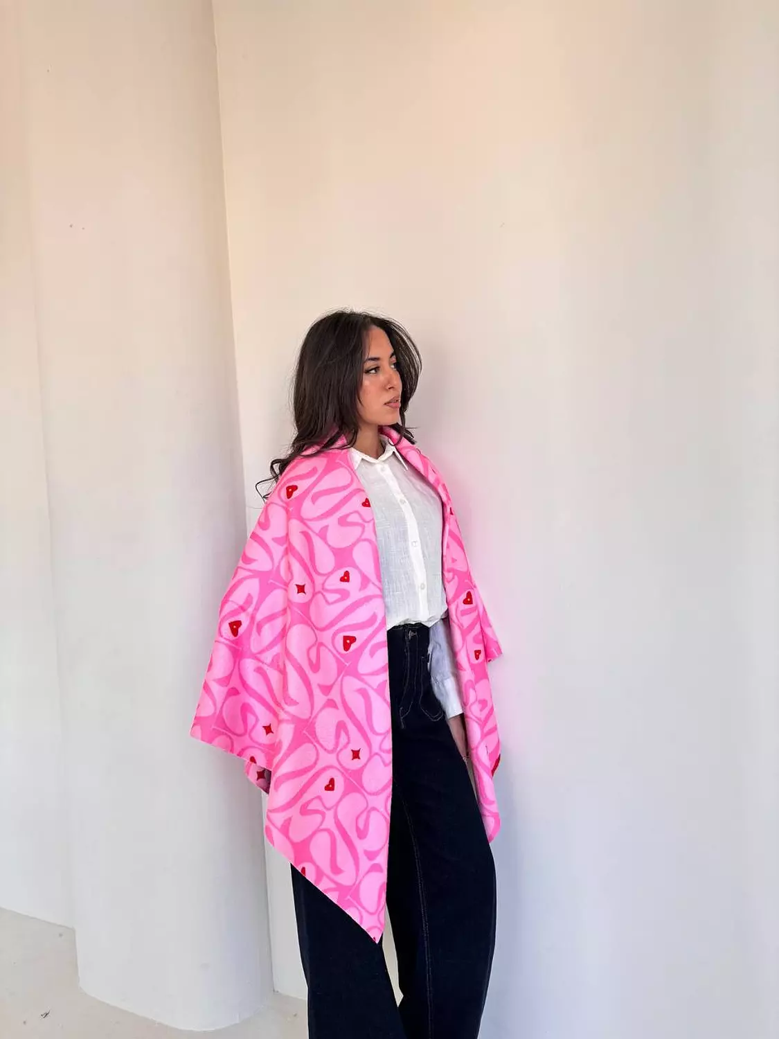 Double-Sided Pink Scarf 4