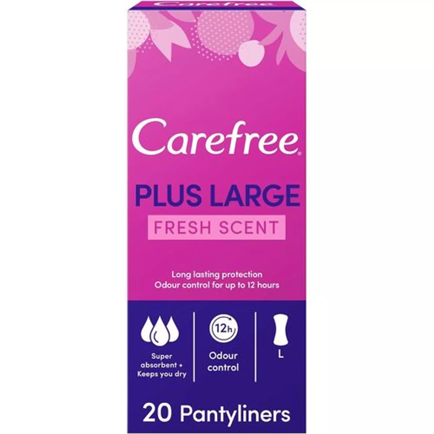 CAREFREE PLUS LARGE FRESH SCENT 20 LINERS image