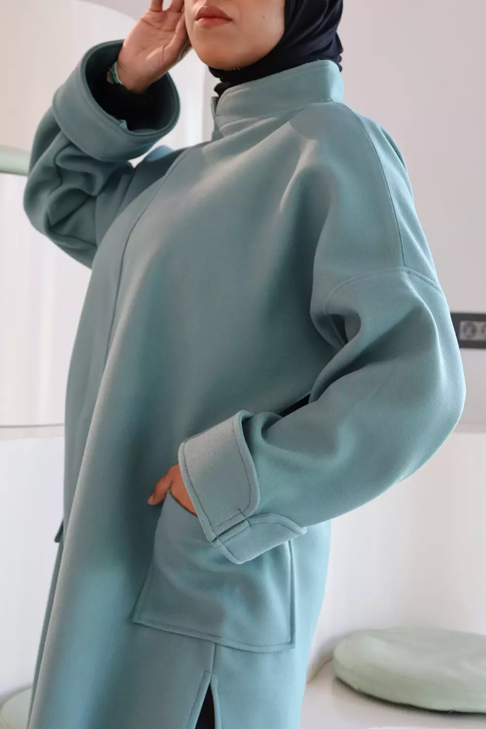 Aqua Long Wool Tunic hover image